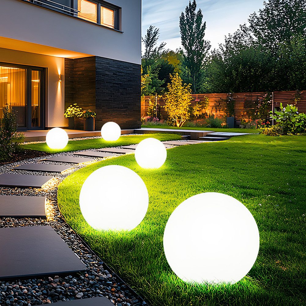 etc-shop LED Solarleuchte, LED-Leuchtmittel fest verbaut, Solarleuchte Kugel Garten Kugelleuchte Solar LED Gartendeko