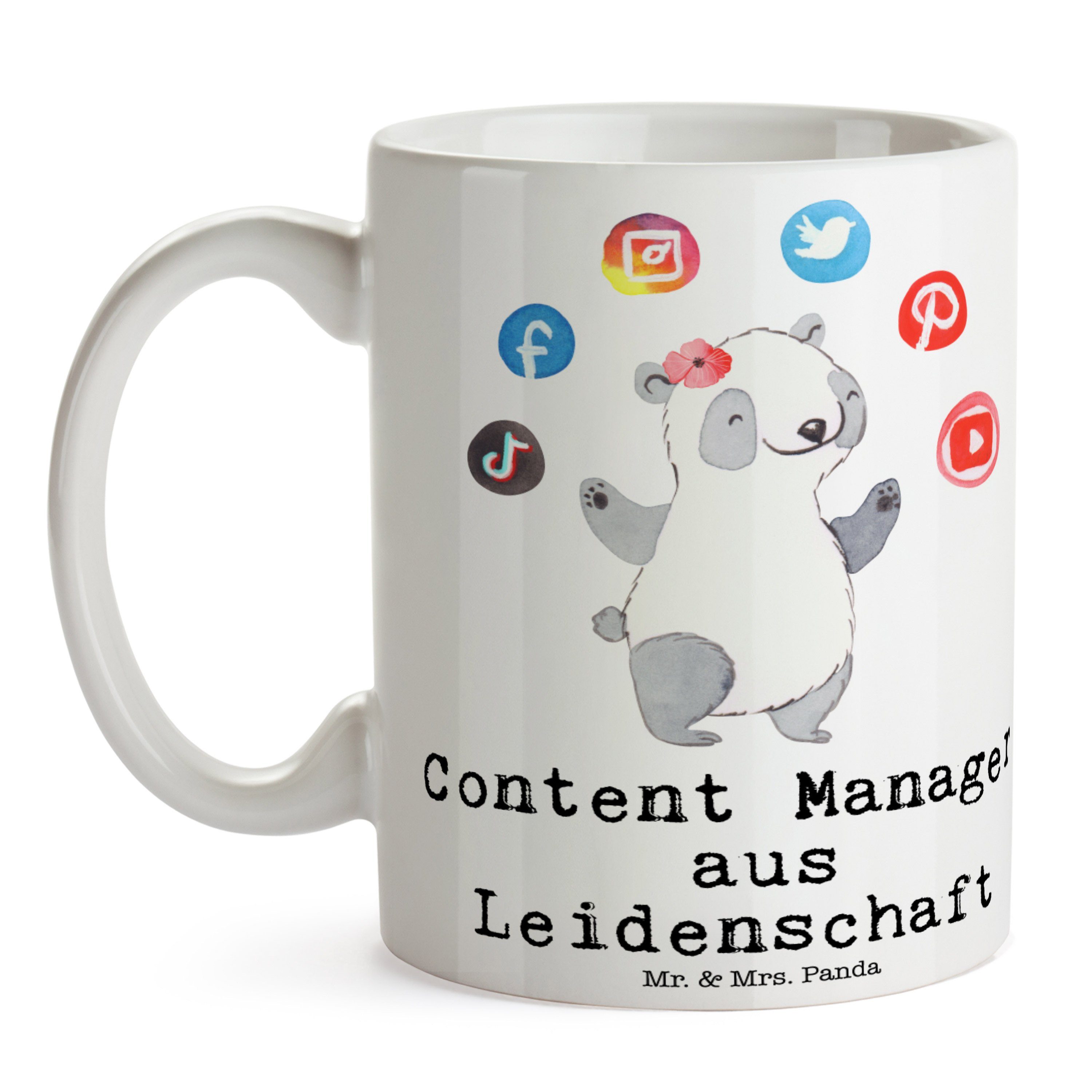 aus Content - & Bür, Panda Tasse Geschenk, Leidenschaft - Weiß Mrs. Mr. Manager Keramik Rente, Firma,