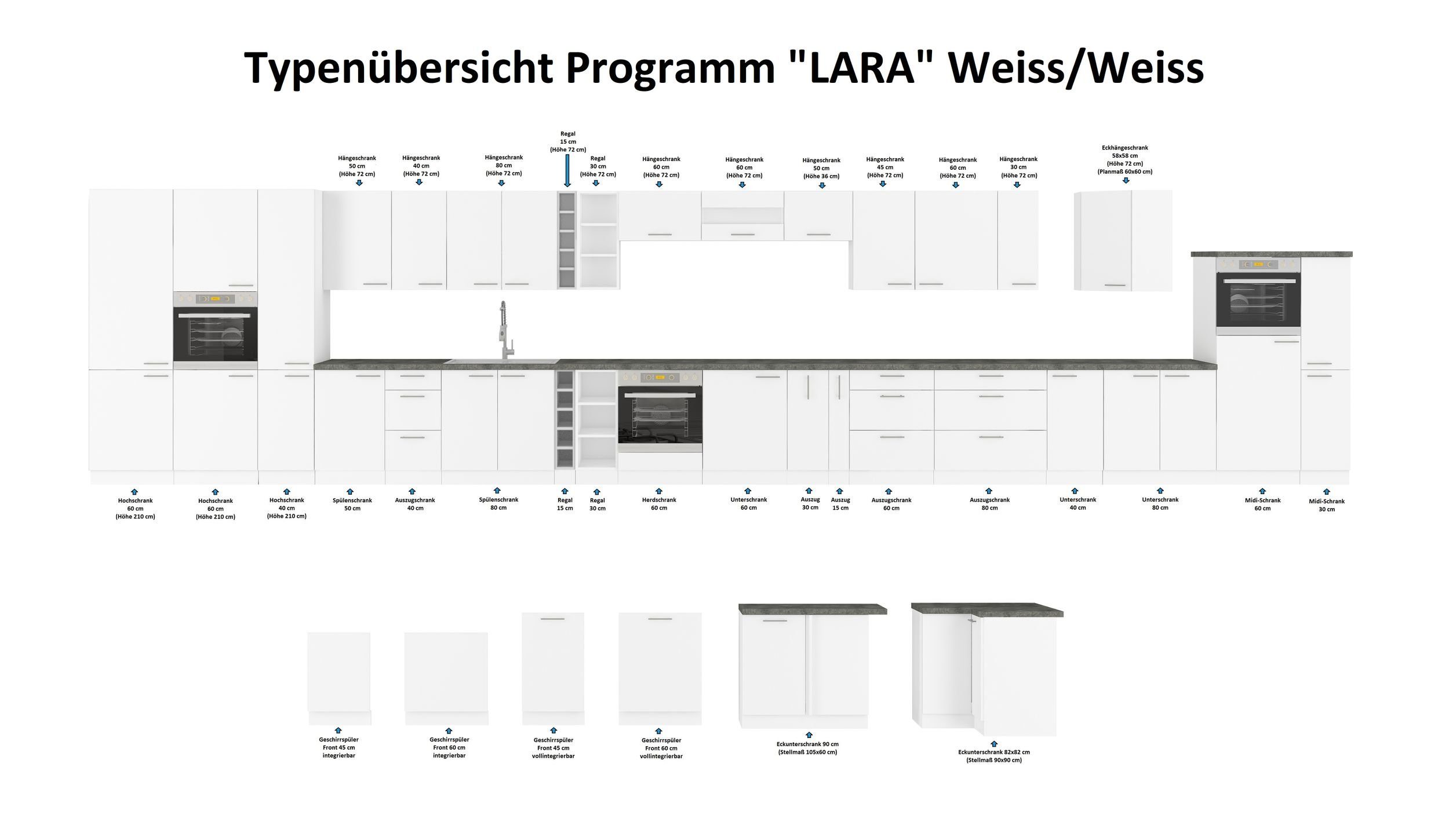 Küchen-Preisbombe Herdumbauschrank 60 Küche Lara Weiß günstig online kaufen
