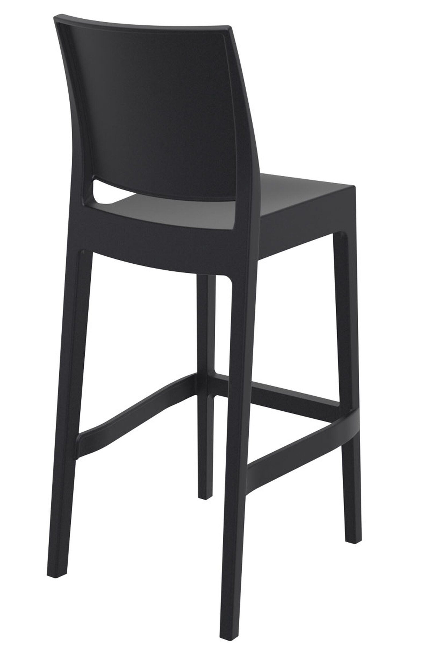 St., & Sitzfläche: Fußstütze Gestell Maya Barhocker Theke (Set, 2 - - Küche), Kunststoff Schwarz Kunststoff TPFLiving mit für angenehmer Hocker