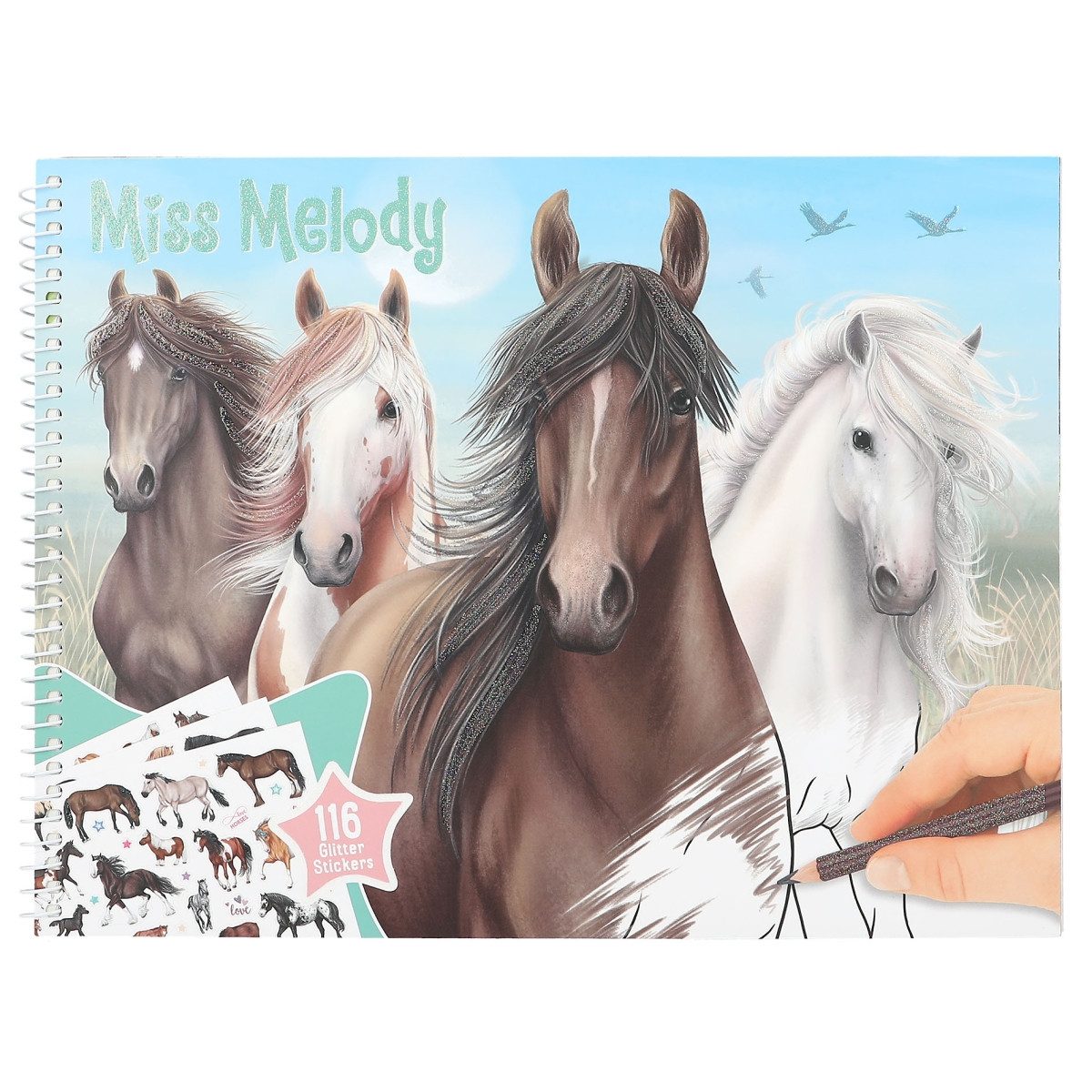 Depesche Malvorlage Miss Melody Pferde Malbuch Buch inkl. Sticker Ausmalbuch