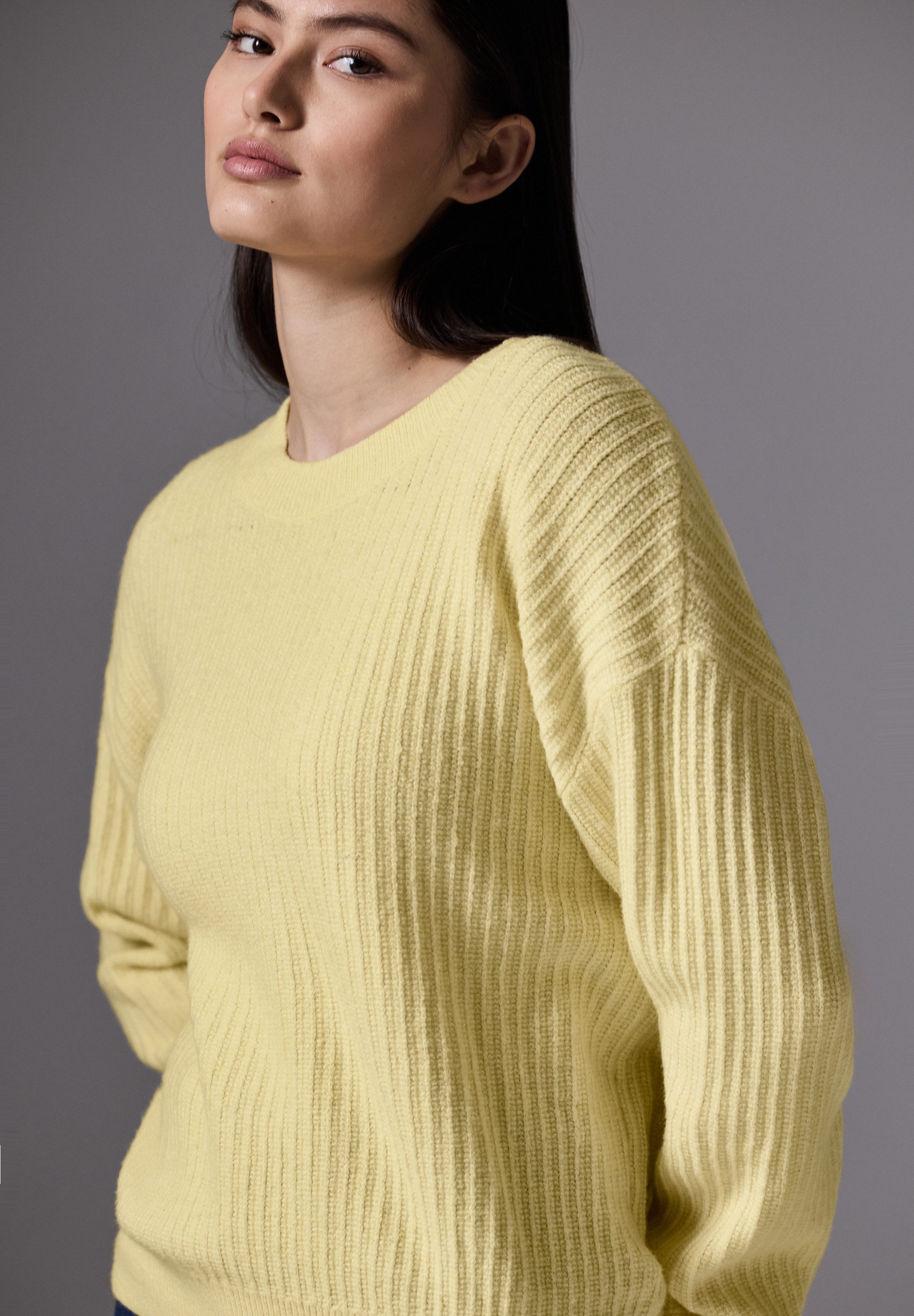 STREET ONE STUDIO Strickpullover aus Baumwolle mit Stretchanteil