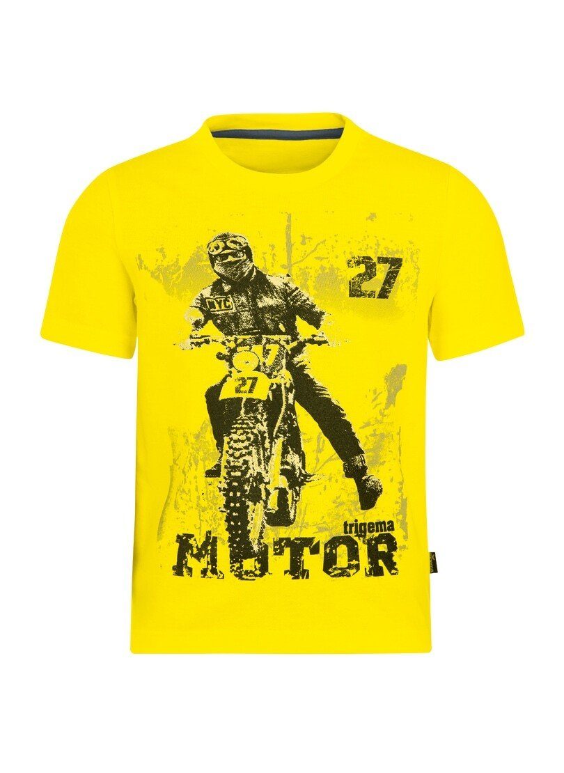 Trigema T-Shirt TRIGEMA mit Motorrad-Motiv Jungen coolem citron T-Shirt