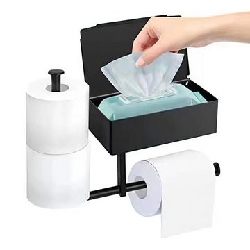 Novzep Aufbewahrungsdose 2-in-1-Papierhandtuchbox, mit rutschfester Handy-Arbeitsplatte, geeignet für Badezimmer, Balkon, Küche