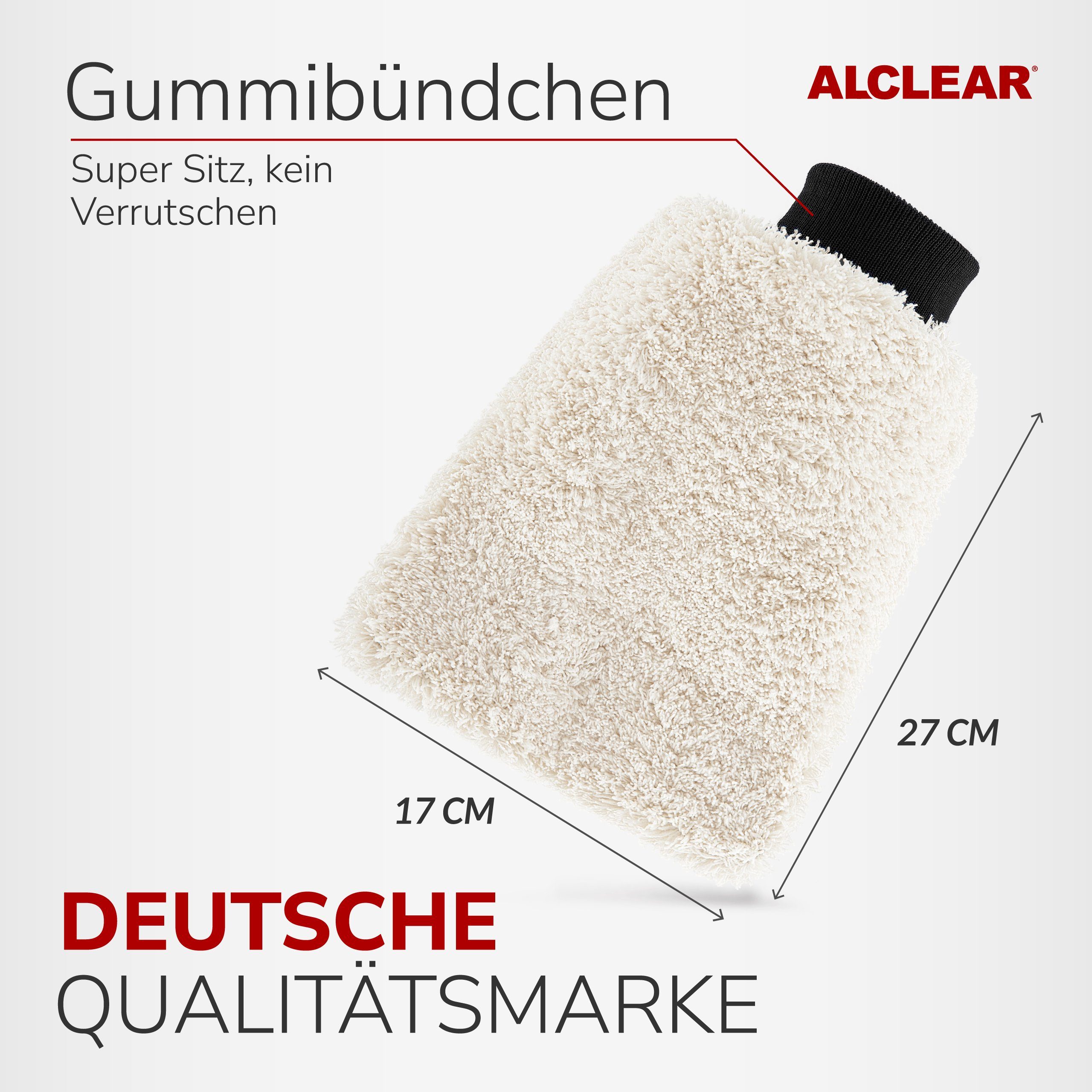 ALCLEAR 950013WH Ultraweicher Mikrofaser Auto Waschhandschuh, saugstark Mikrofasertuch (80% Polyester, 20% Nylon) – Bild 4 von 5