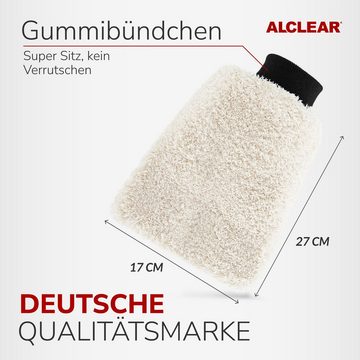 ALCLEAR 950013WH Ultraweicher Mikrofaser Auto Waschhandschuh, saugstark Mikrofasertuch (80% Polyester, 20% Nylon)