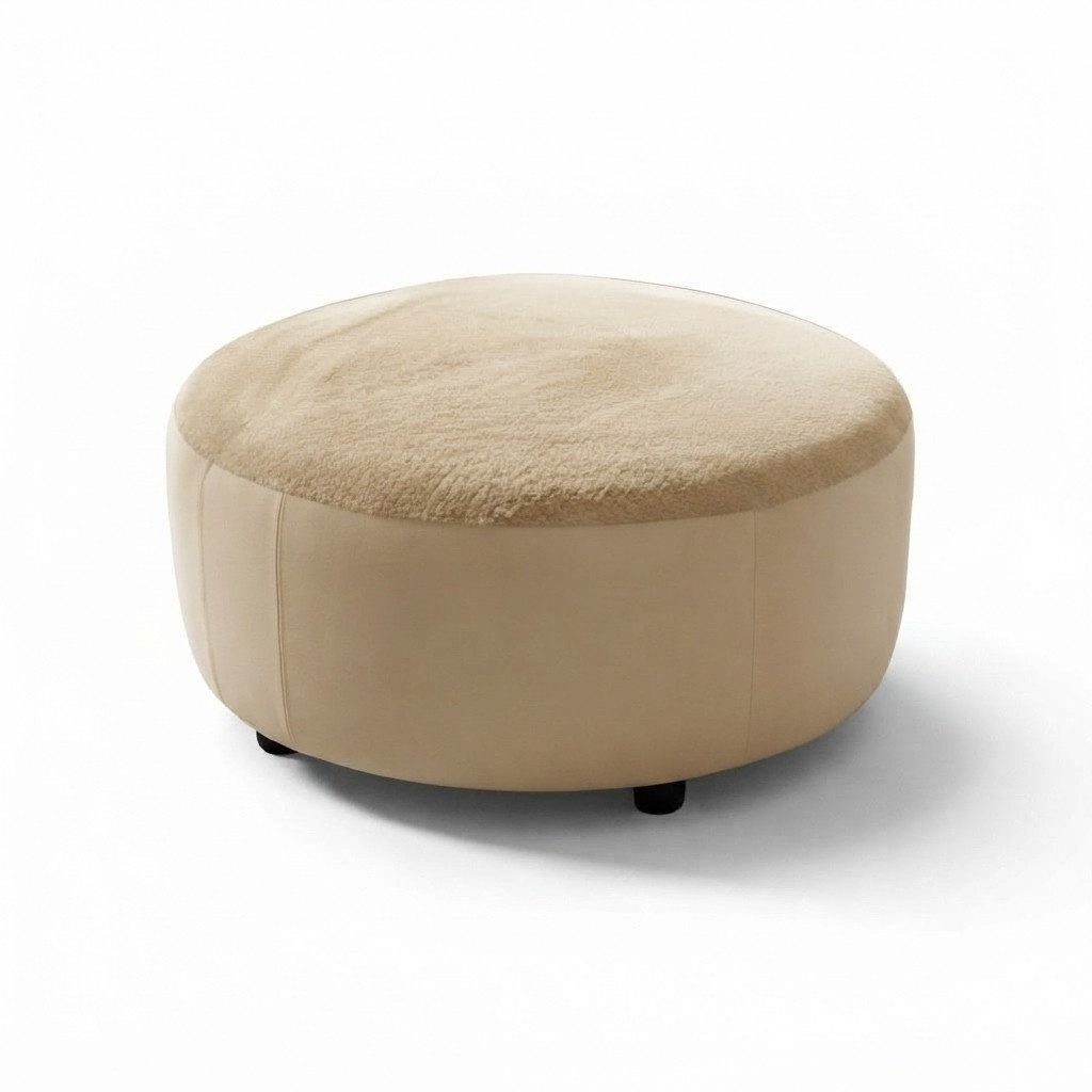 Xlmoebel Fußhocker Runder Pouf Hocker Beistellhocker Polsterhocker Sitzhocker (Hocker, 1 St., Hocker), Made in Europa