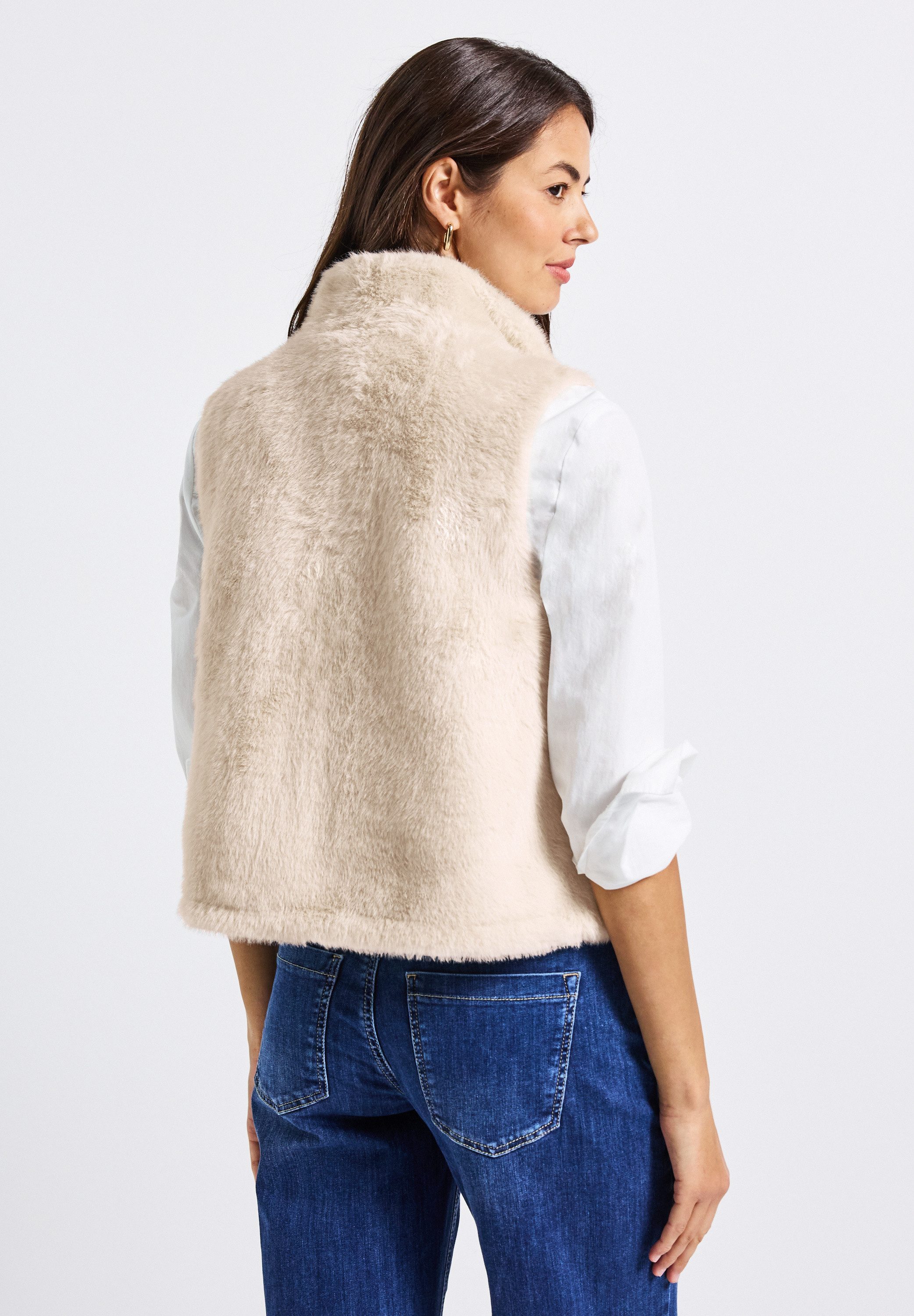 STREET ONE Fellimitatweste Aufgesetzte Taschen günstig online kaufen