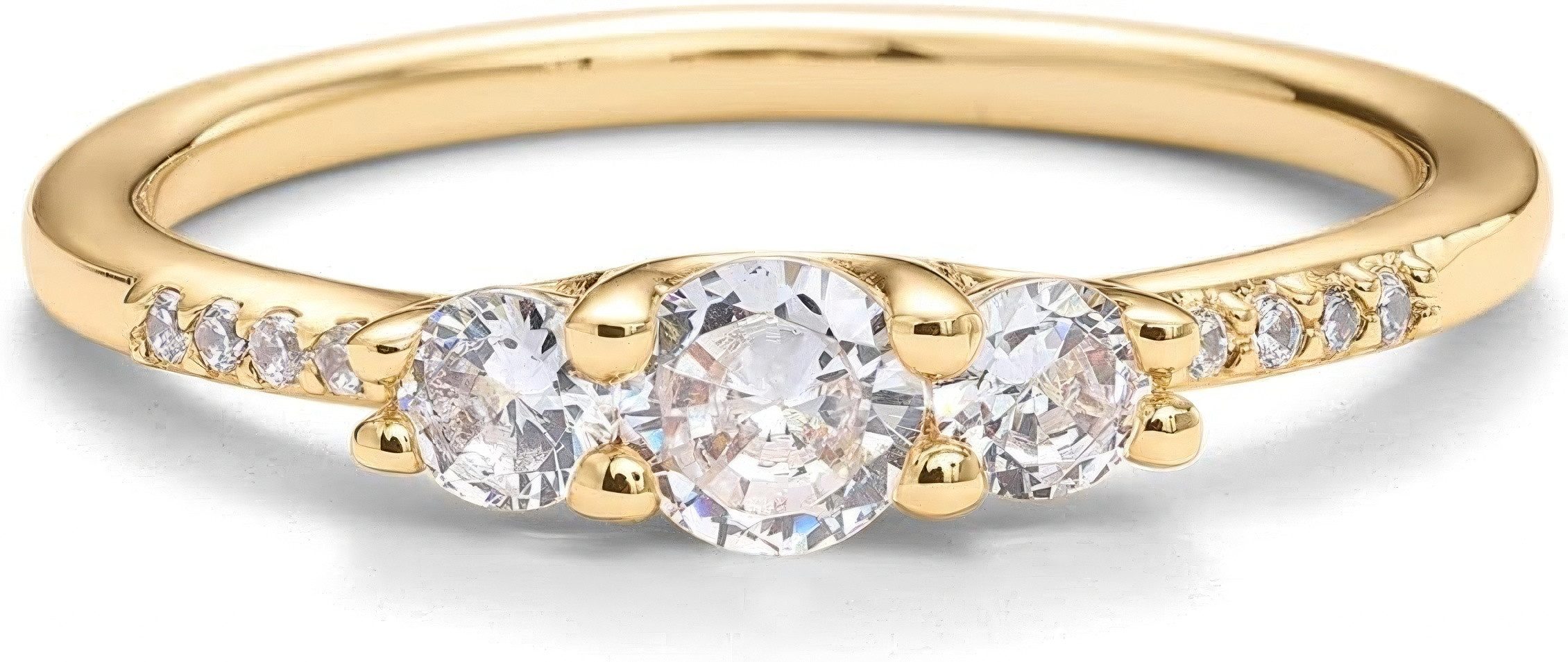 Diamantring Verlobungsring, Damen-Diamantring, Damenring aus 14 Karat Gold