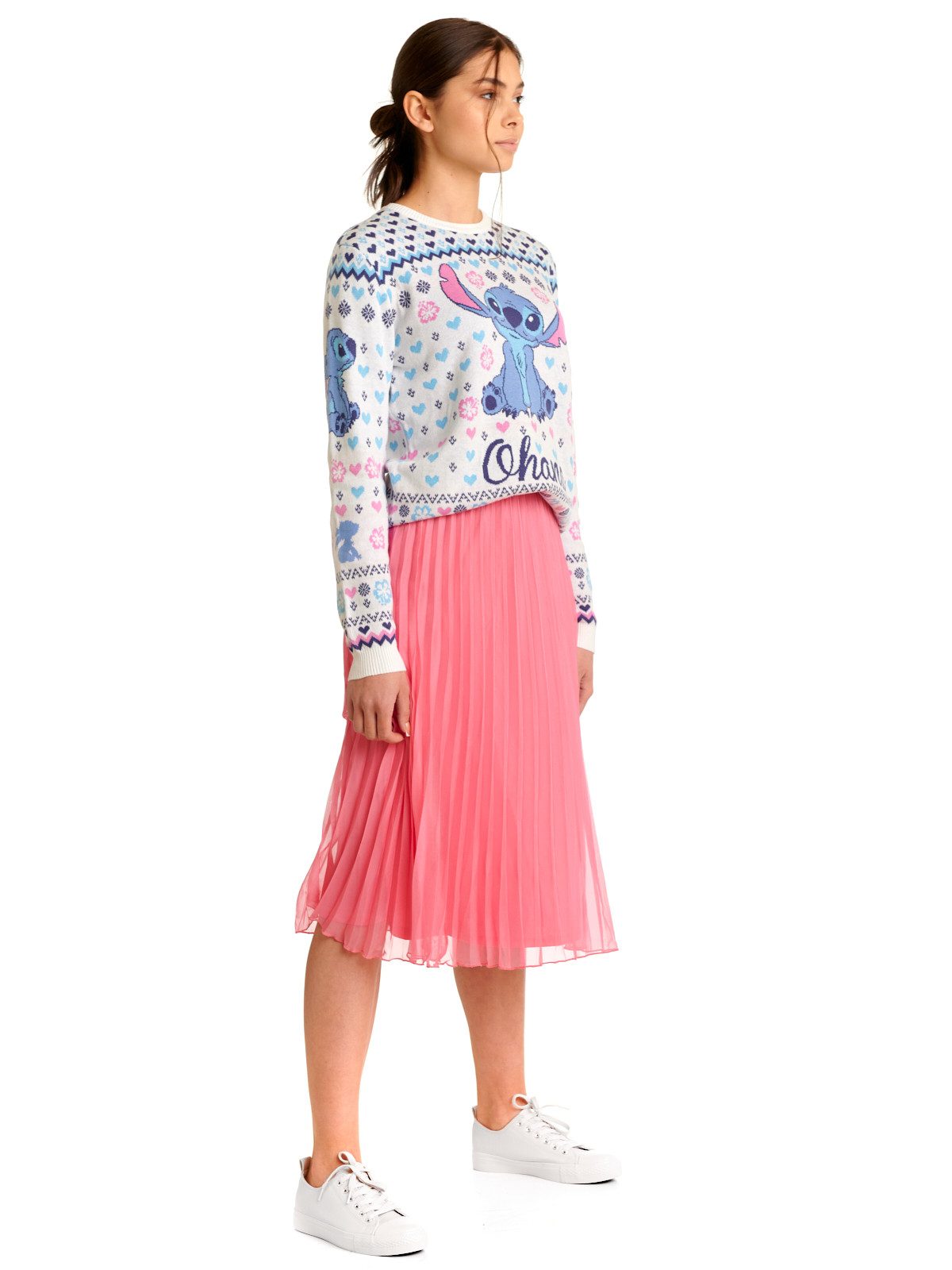 Disney Strickpullover Lilo & Stitch Lilo & Stitch White Love