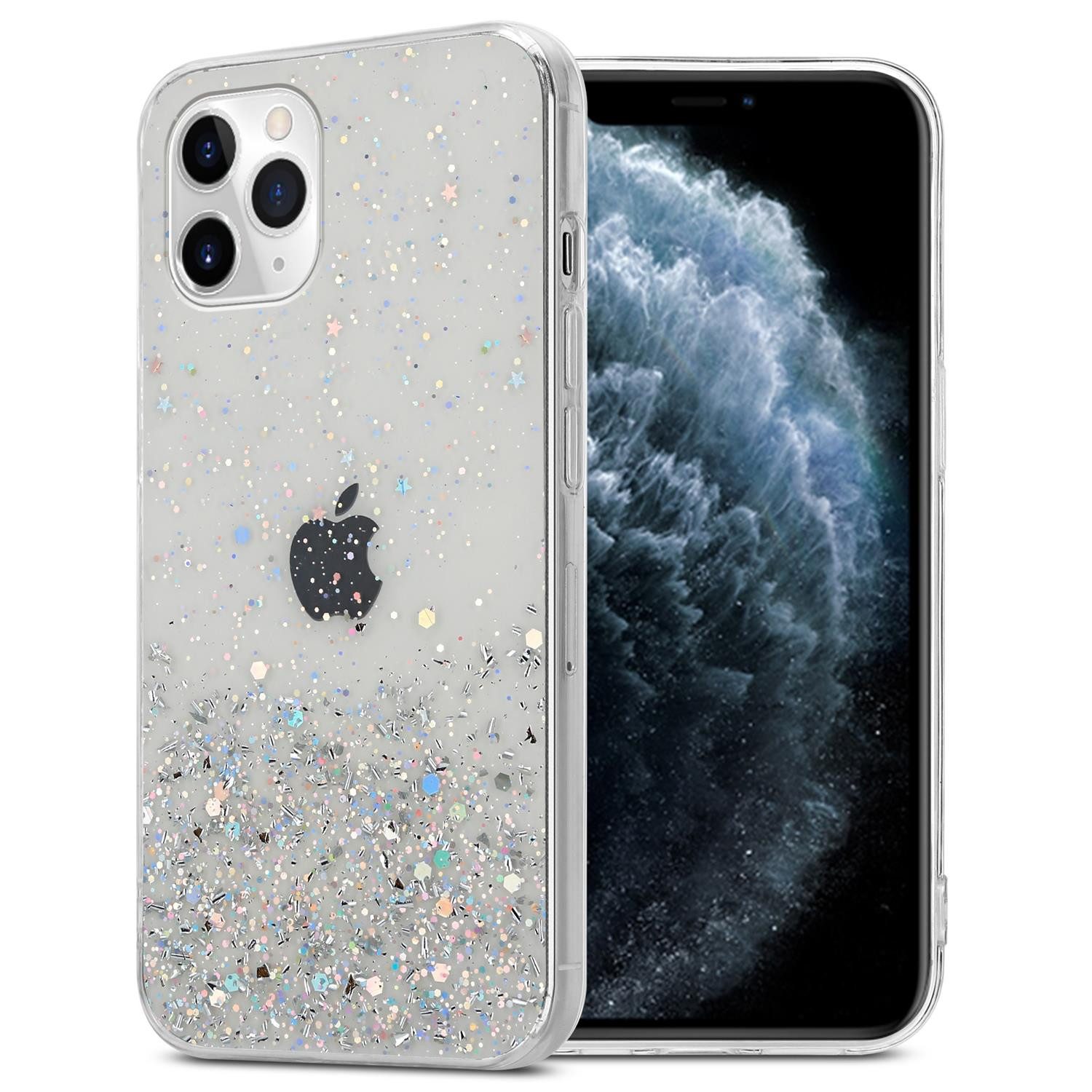 Cadorabo Handyhülle für iPhone 11 Hülle Apple iPhone 11, Flexible TPU Silikon Handy Schutzhülle - Hülle - mit Glitzer