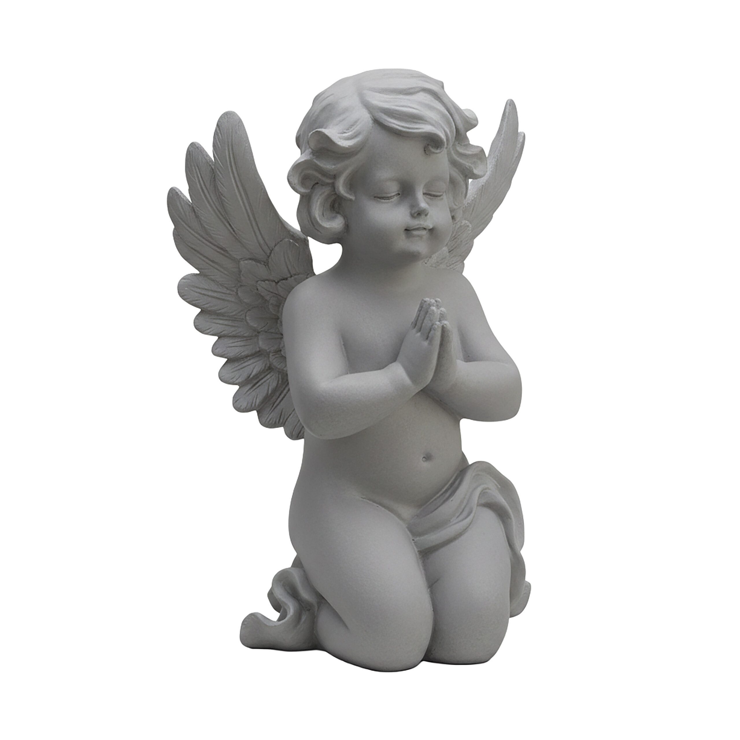 relaxdays Engelfigur Betender Grabengel, grau