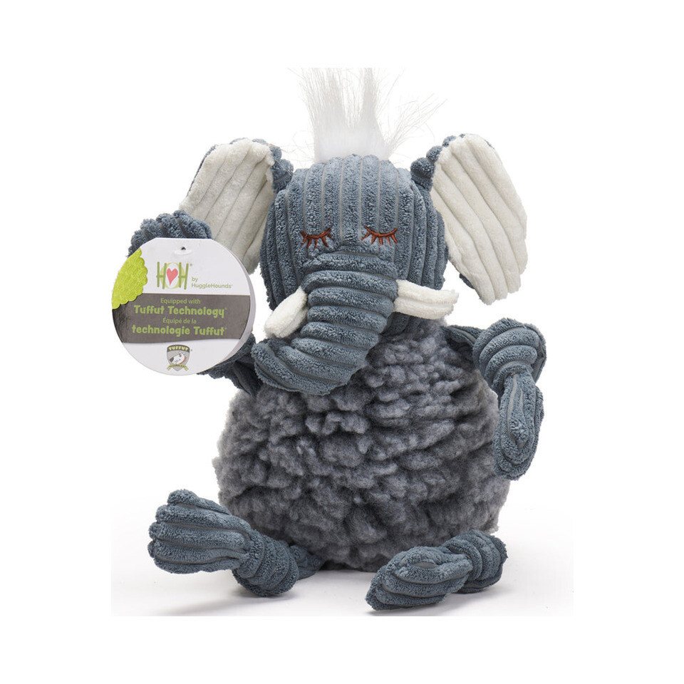 Thumbnail - HuggleHounds Tierkuscheltier Hundespielzeug FlufferKnottie Ellamae Elefant