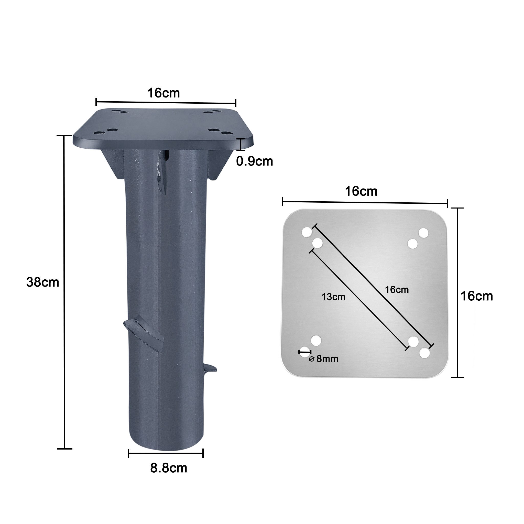 FIVMEN Schirmhalter Metall Bodenplatte Sonnenschirmständer für Sonnenschirme, Ampelschirm – Bild 2 von 5