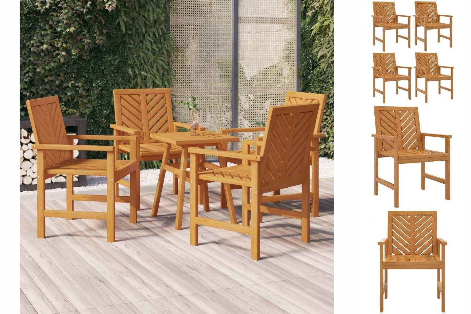 Tolle Online-Shopping-Seite vidaXL Gartenstuhl Garten-Essstühle 4 Sessel Stk Gartenstuhl Holz mit Akazie A Massivholz