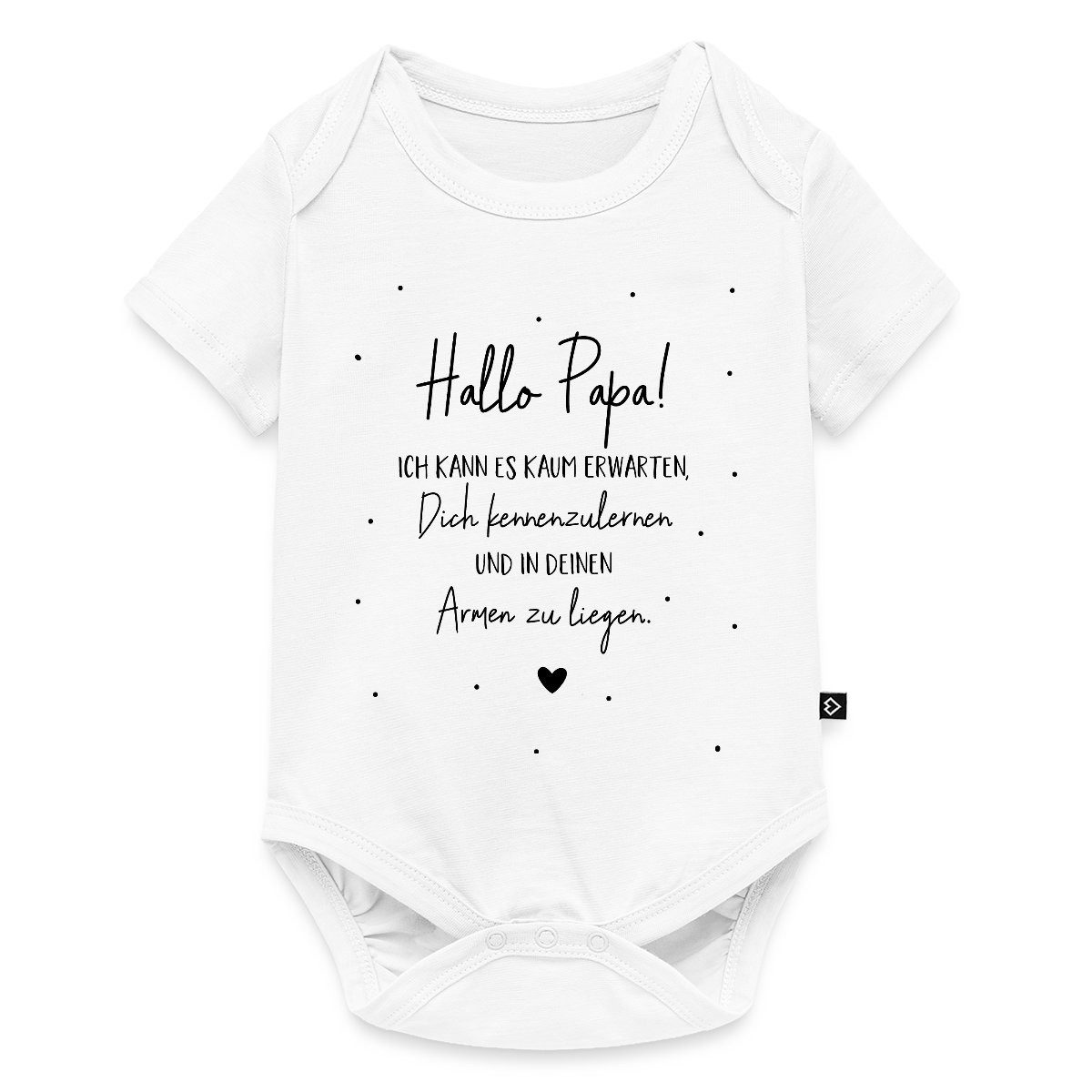 Spreadshirt Kurzarmbody Hallo Papa Geschenk Werdender Vater Kurzarm Tages Baby Body (1-tlg)