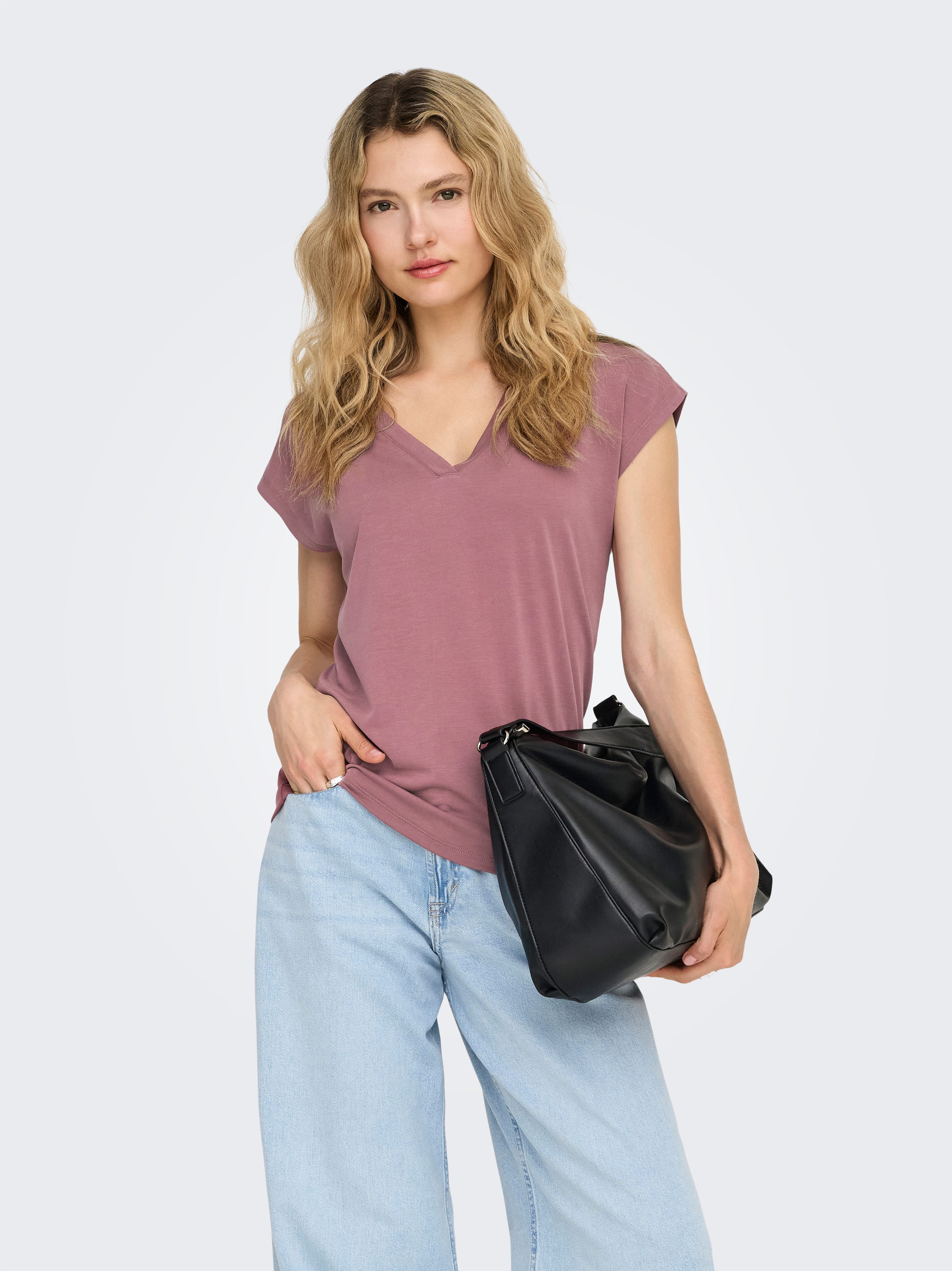 ONLY V-Shirt ONLFREE S/S MOD.V-NECK TOP JRS NOOS günstig online kaufen