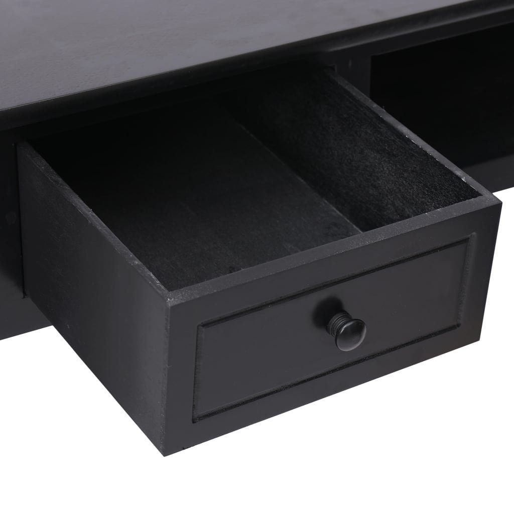 furnicato Schreibtisch Schwarz Holz 110×45×76 cm