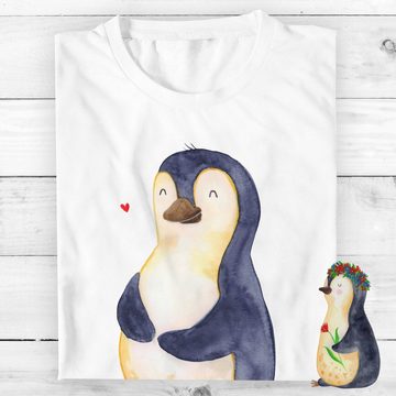 Mr. & Mrs. Panda T-Shirt Pinguin Diät - Weiß - Geschenk, Party, Selbstliebe, foodbaby, Damen, (1-tlg)