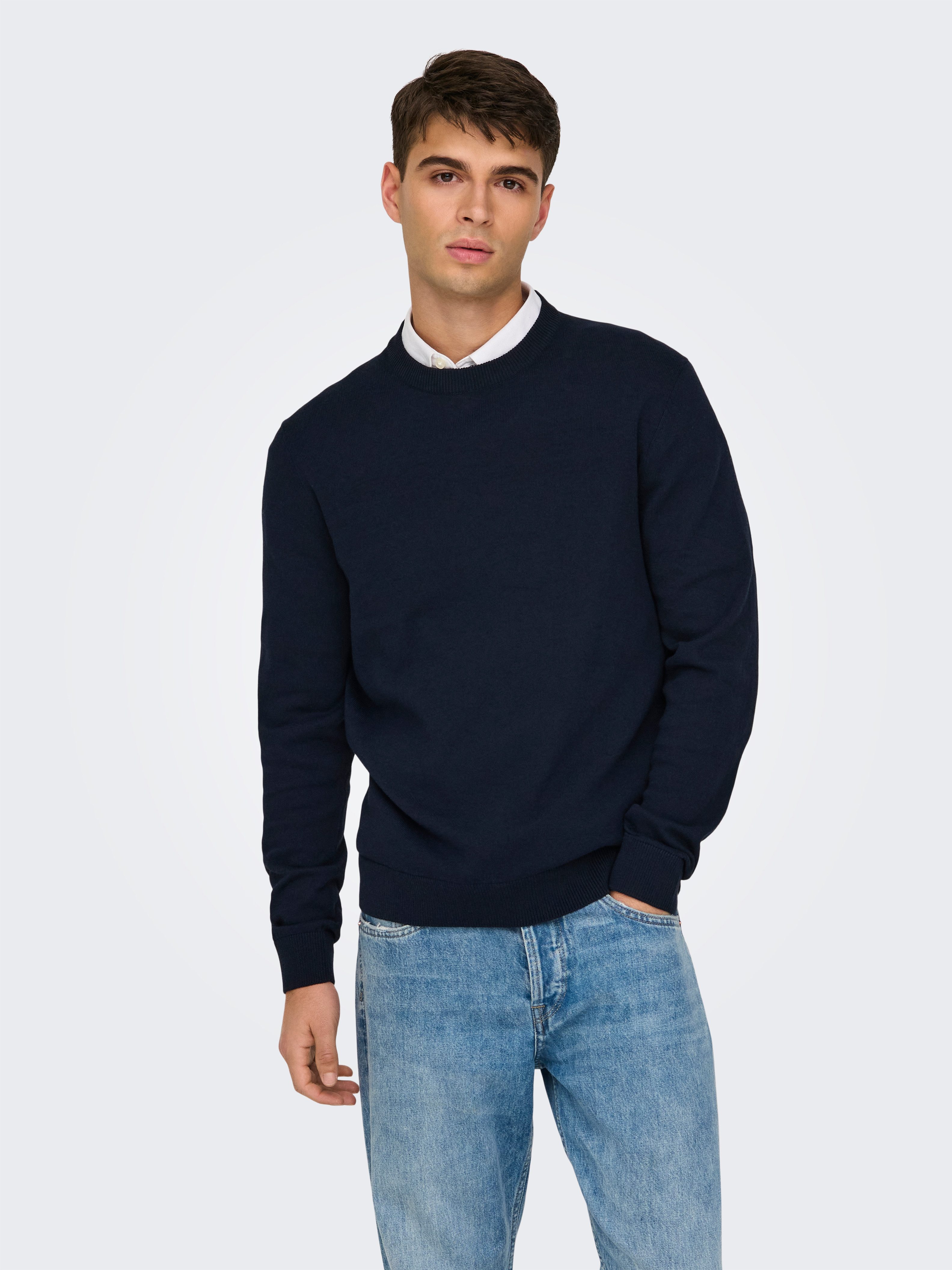 ONLY & SONS Rundhalspullover ONSREX LIFE REG 12 CREW KNIT günstig online kaufen