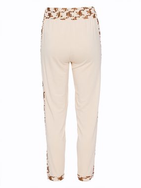 MONACO blue WEEKEND Jogger Pants Schlupfhose figurumspielend mit Hahnentritt Folienprint