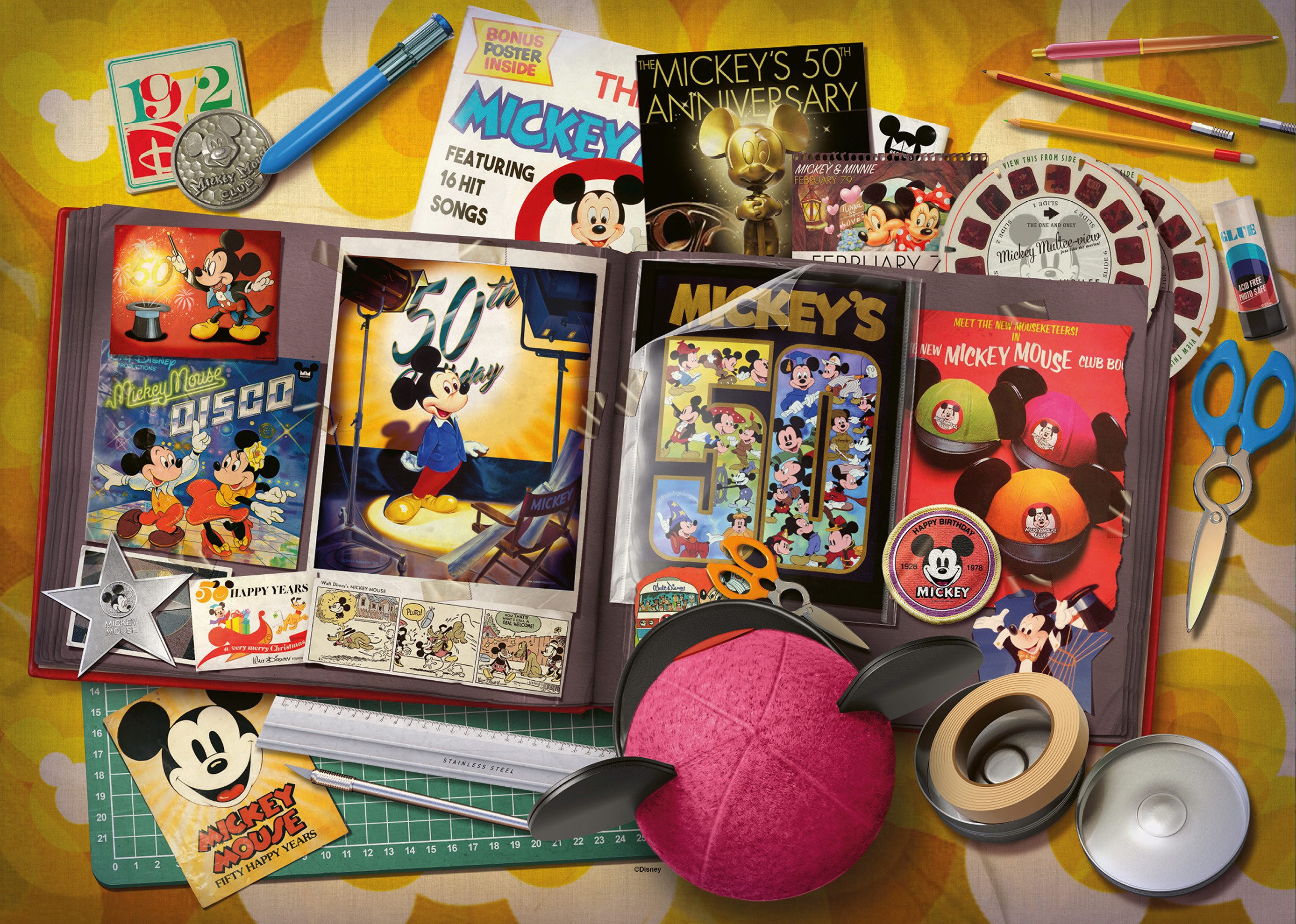 Ravensburger Puzzle Disney Mickey Mouse, 1970 Mickey Moments, 1000 Puzzlete günstig online kaufen