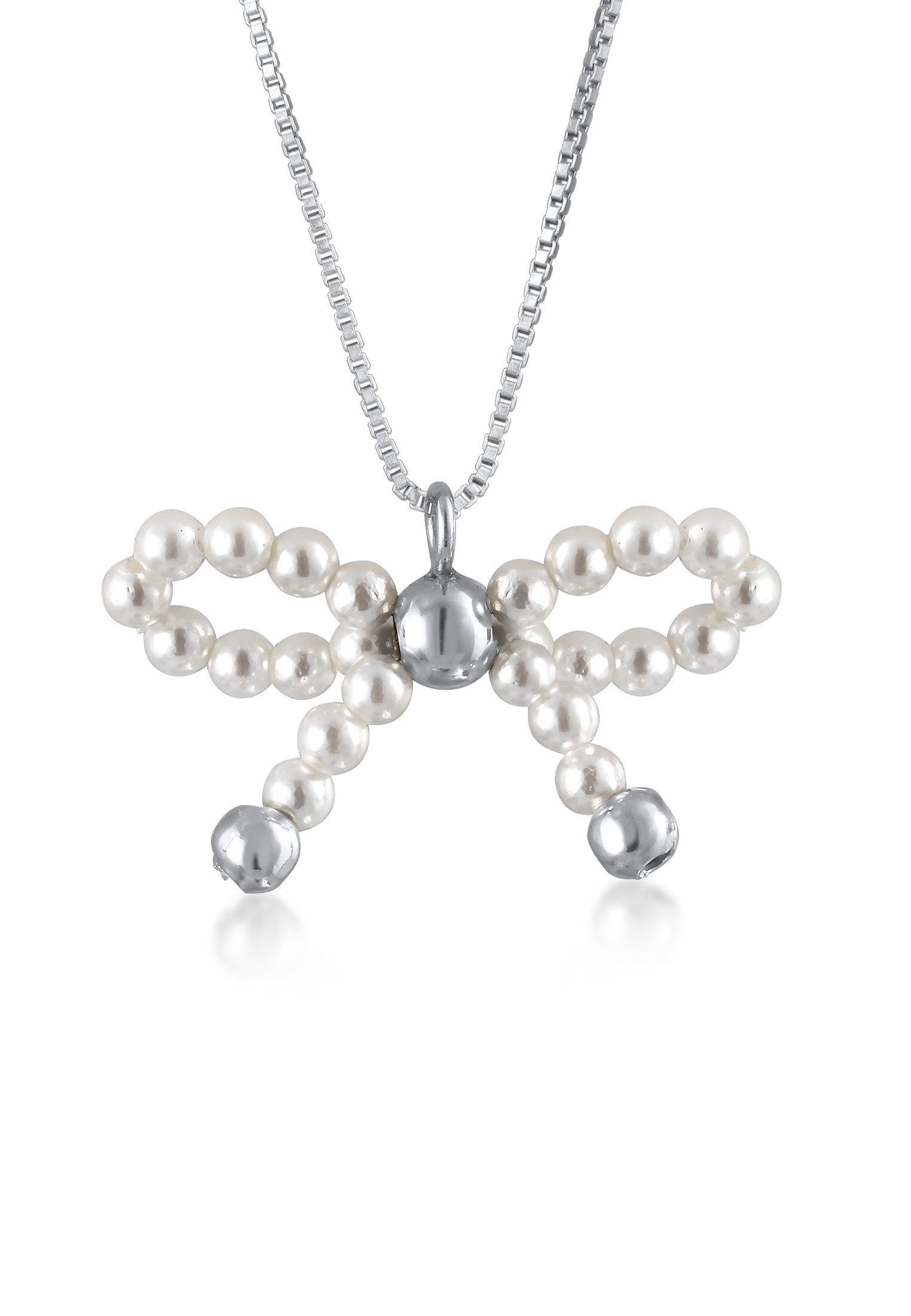 Elli Premium Perlenkette Schleife Muschelkernperlen Anhänger 925 Silber günstig online kaufen