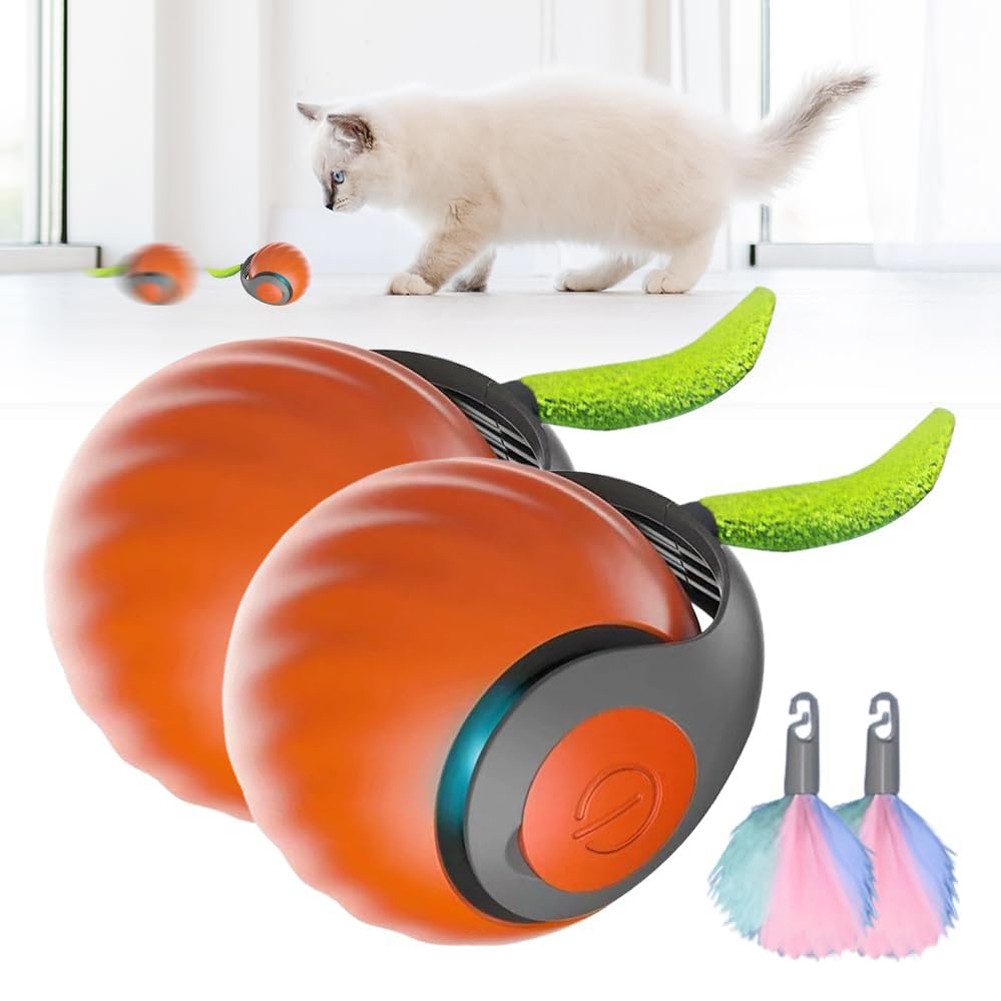 FANNOU Tier-Intelligenzspielzeug Katzen Ball, Interaktives Katzenspielzeug Elektrisch Magic Hund, (2-tlg) Selbstbeschäftigung Automatischer Rollball für Katzen Hunde
