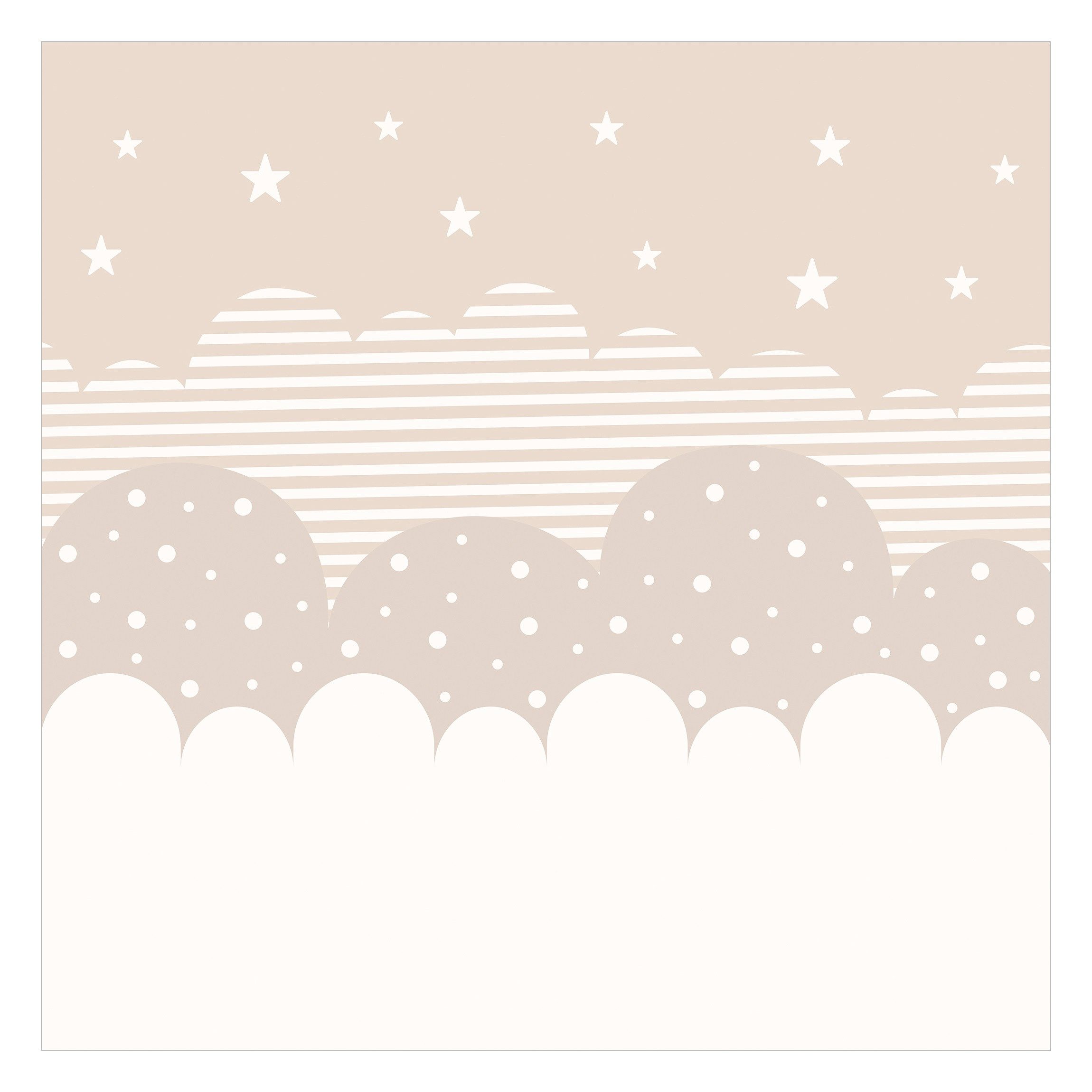 Bilderdepot24 Kindertapete Wolken Sterne Kinder Himmel beige moderne Wandde günstig online kaufen