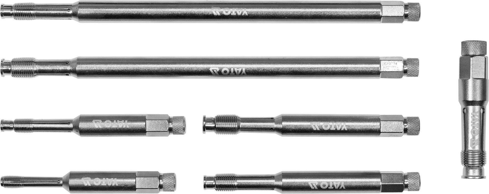 Yato Gewindeschneideisen Lang Gewindeschneider-Set für Zündkerzen, 7-teilig, M8 - M18, Lang Gewindeschneider-Set für Zündkerzen, 7-teilig, M8 - M18, Lang Gewindeschneider-Set für Zündkerzen, 7-teilig, M8 - M18, Qualität
