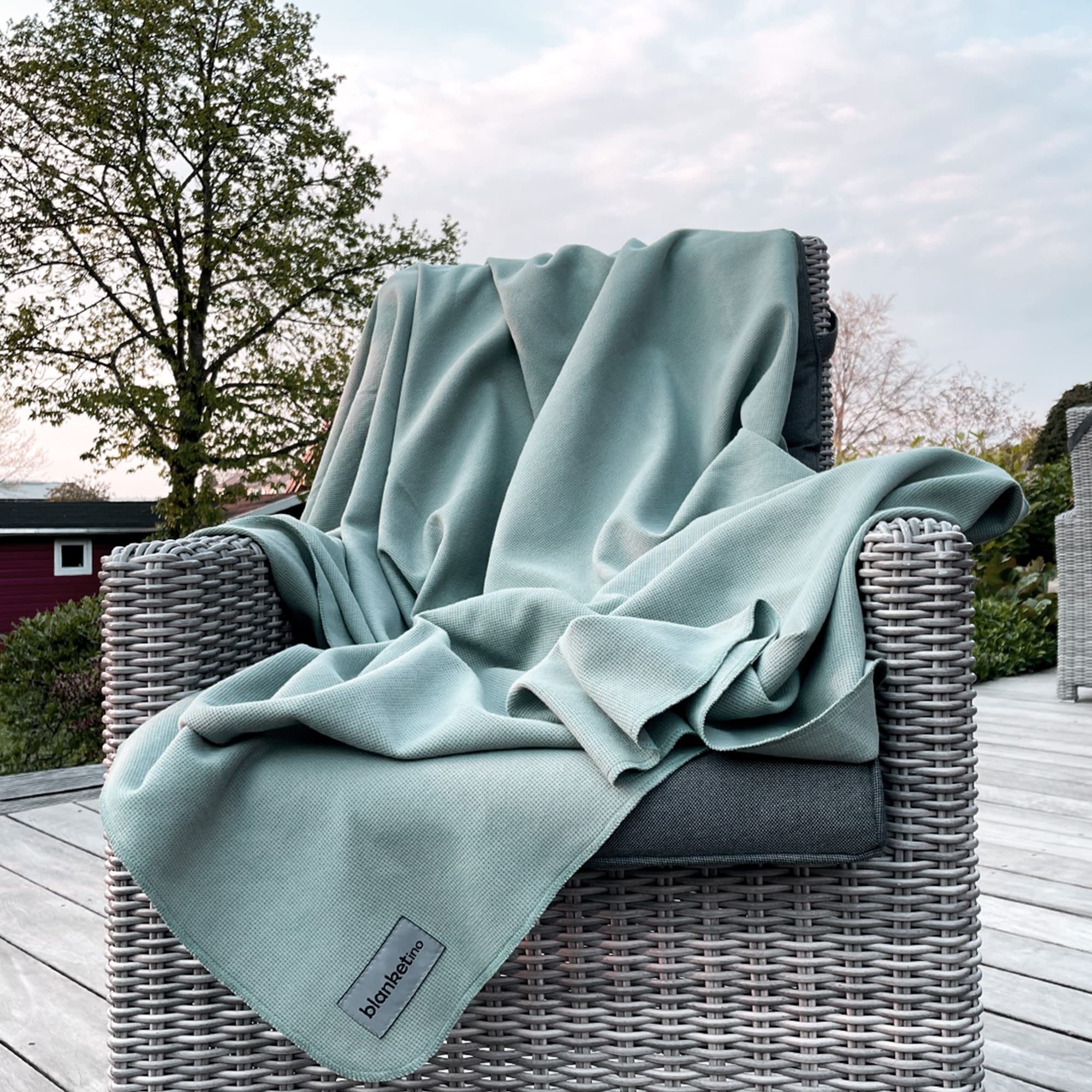 Wohndecke Sommerdecke, Überdecke aus Baumwolle, blanketino, pflegeleichte Sofadecke, Made in Germany, 150x210 cm