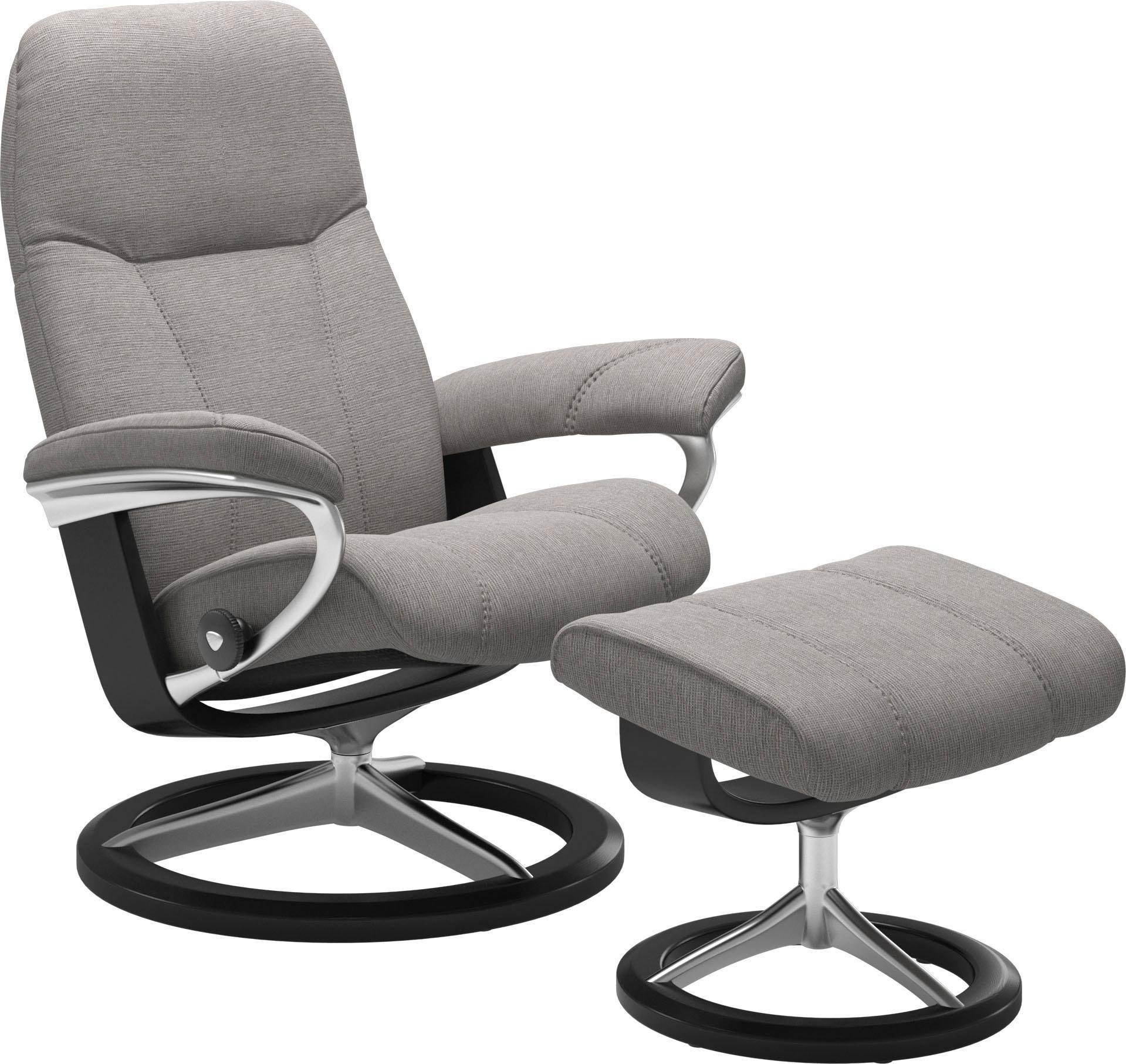 Stressless® Relaxsessel Consul (Set, Relaxsessel mit Hocker), mit Hocker, mit Signature Base, Größe S, Gestell Schwarz