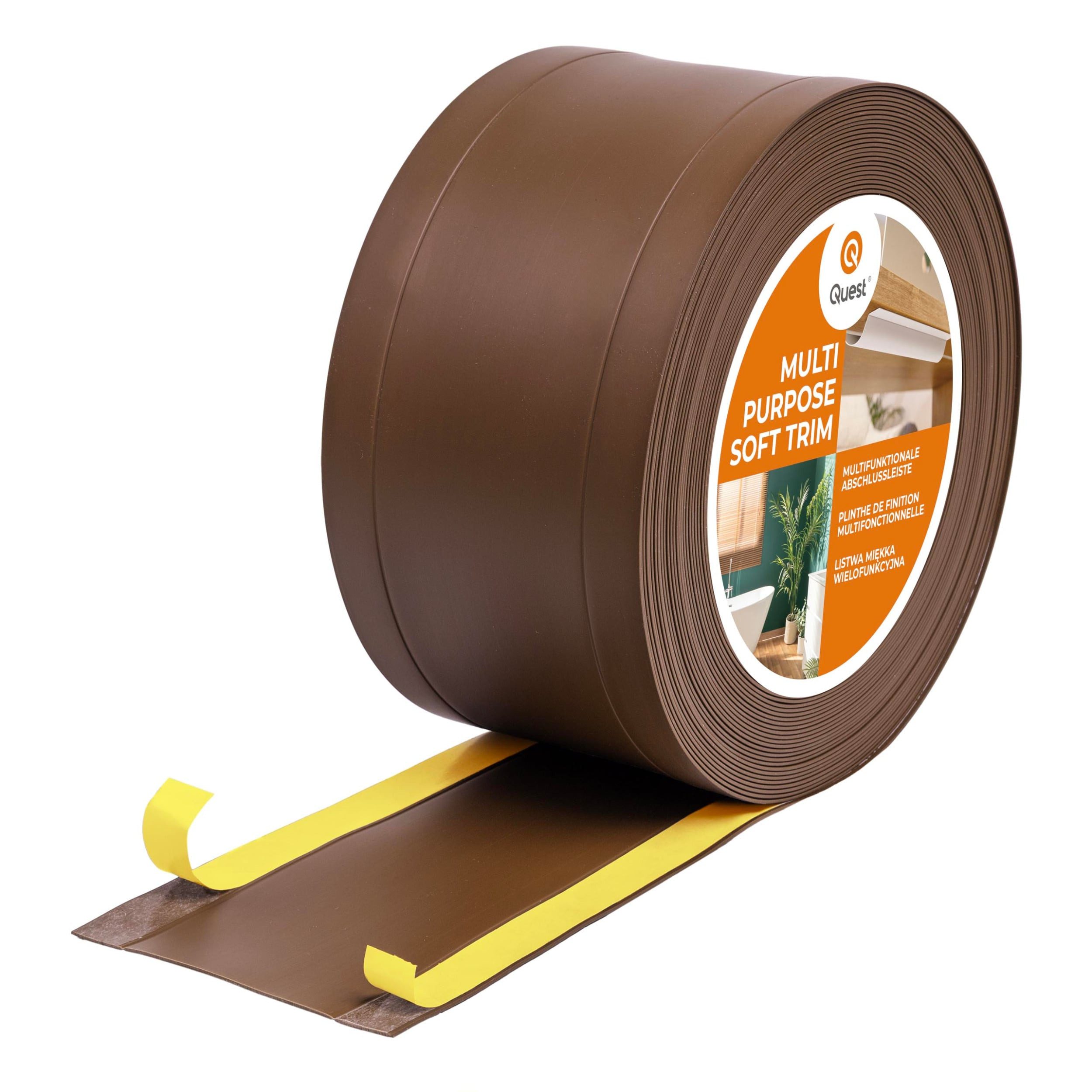 Quest Abschlussleiste Multifunktionsleiste W1 6in1 selbstklebend 75 mm, Selbstklebend, Kunststoff (PVC), 1-St., selbstklebend, 6in1, 75 mm, 5-m-Rolle