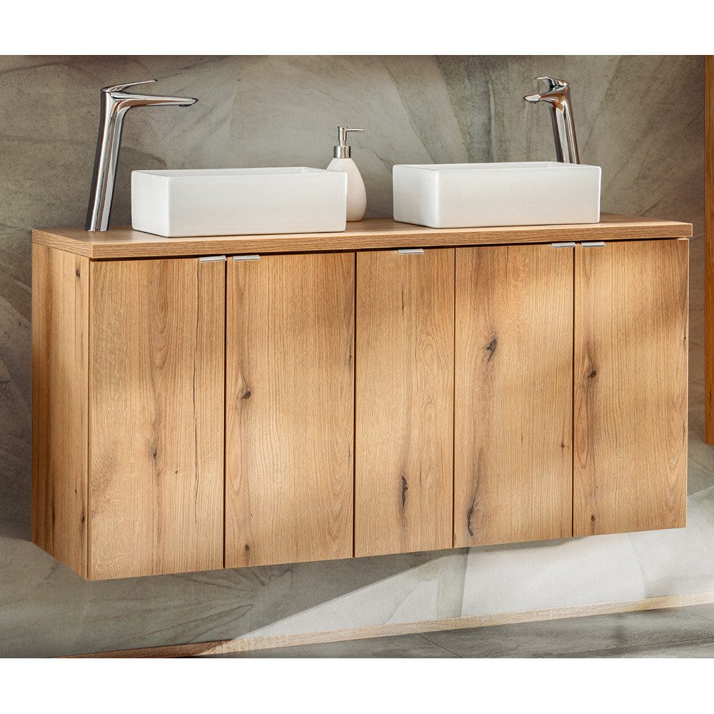 Lomadox Waschtischplatte NEWPORT-56-OAK, 140cm, in Eiche – Bild 4 von 5
