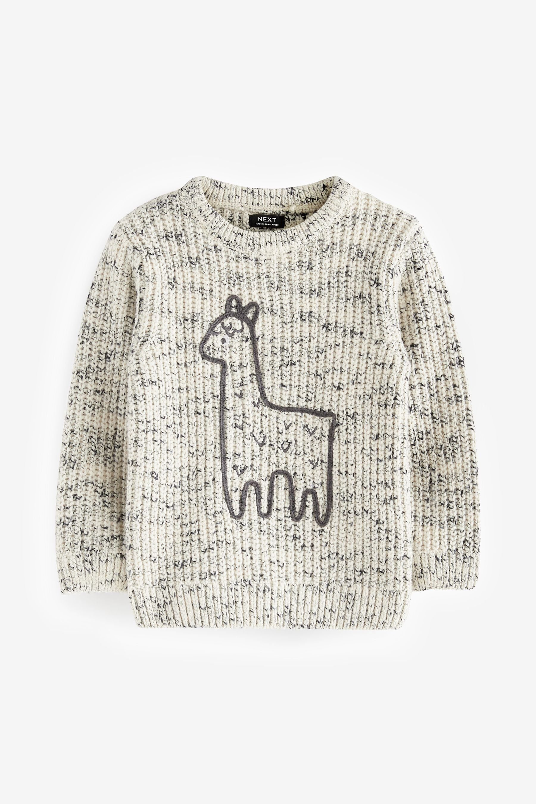 mit Next Rundhalspullover Grey Rundhalspullover Animal-Motiv Llama (1-tlg)