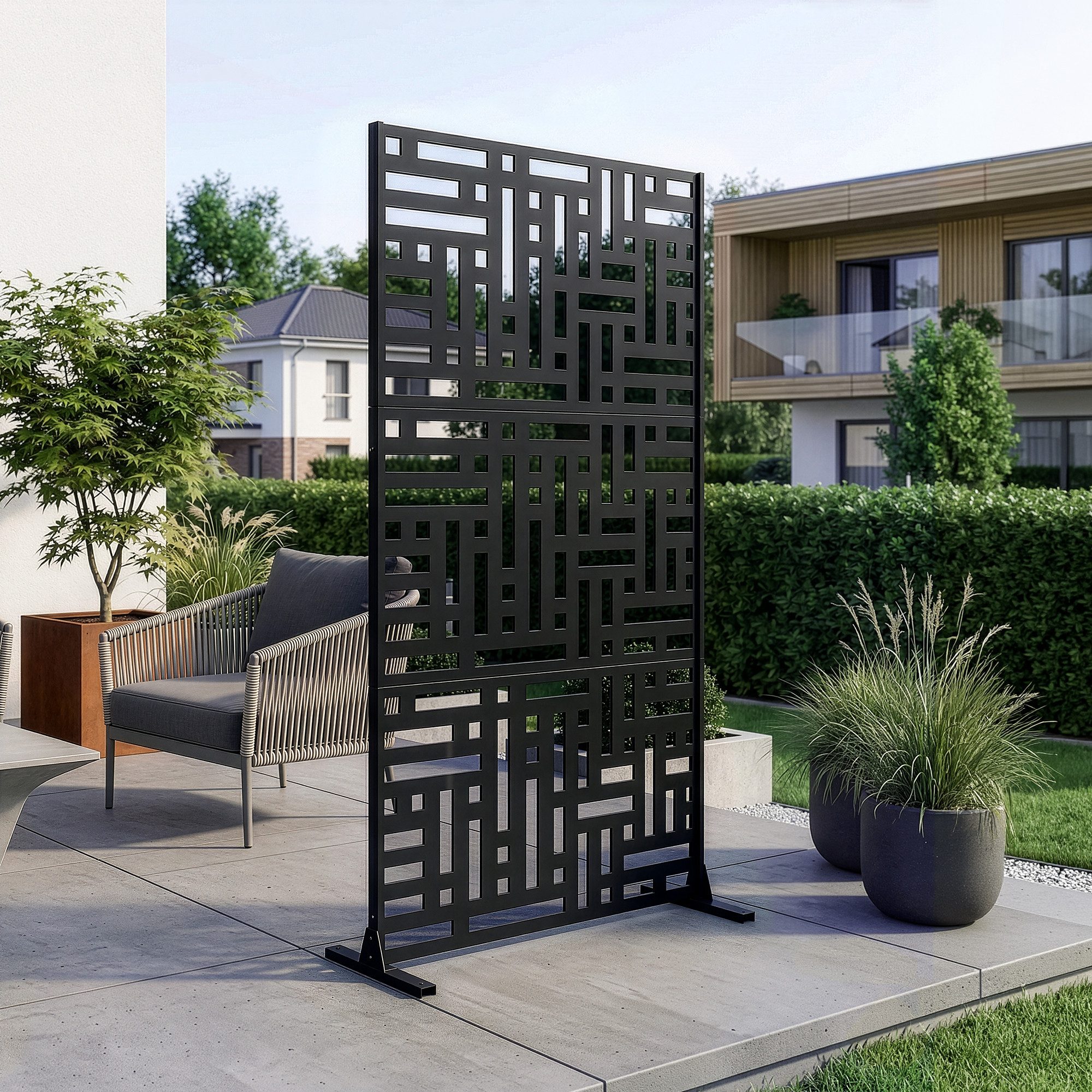 casa.pro Raumteiler, »Bernalda« Trennwand Stahl 180 x 90 cm Schwarz