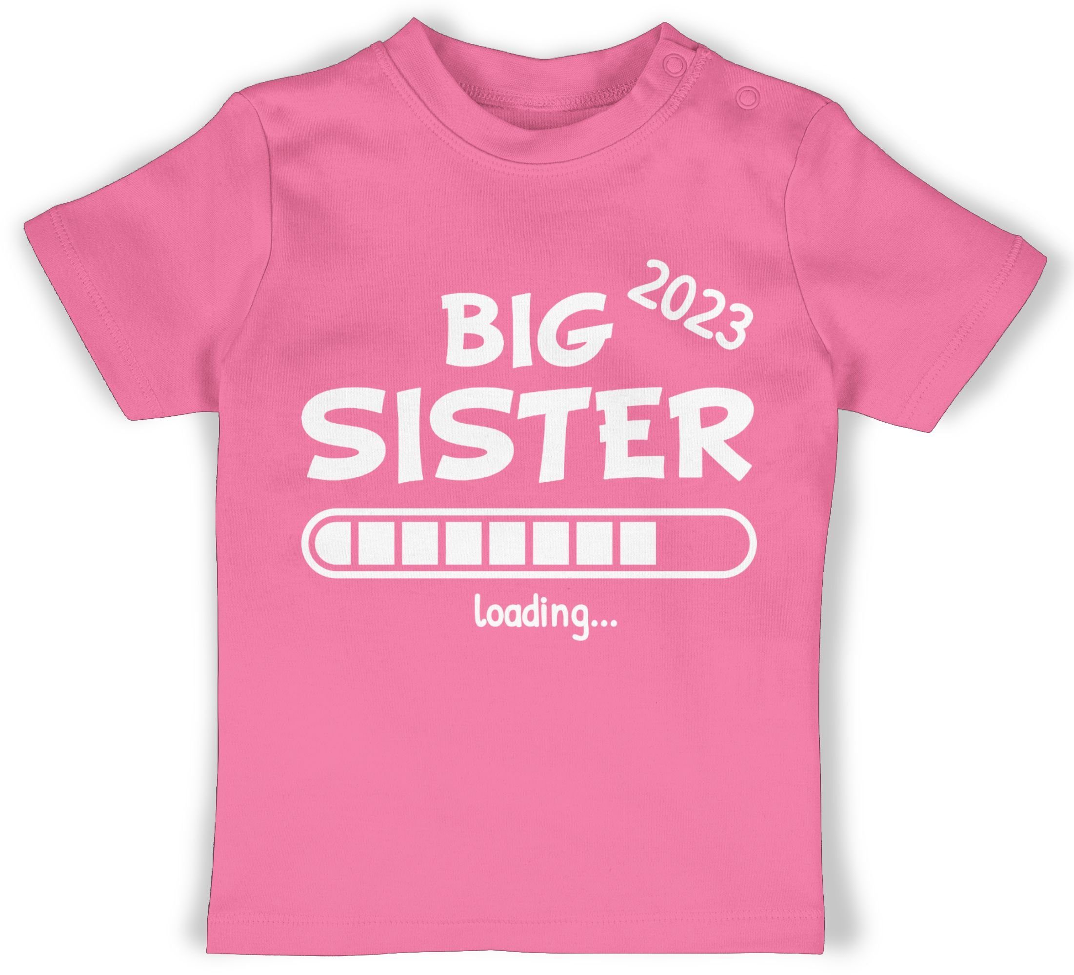 2 Shirtracer Pink Schwester Geschwister loading und Bruder T-Shirt 2023 Sister Big