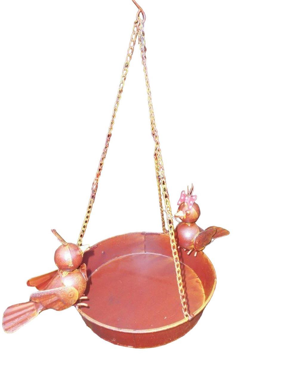 Deko-Impression Vogeltränke Vogeltränke Vogelbad Vogelfutterstelle Hängen Eisen Vögel lackiert