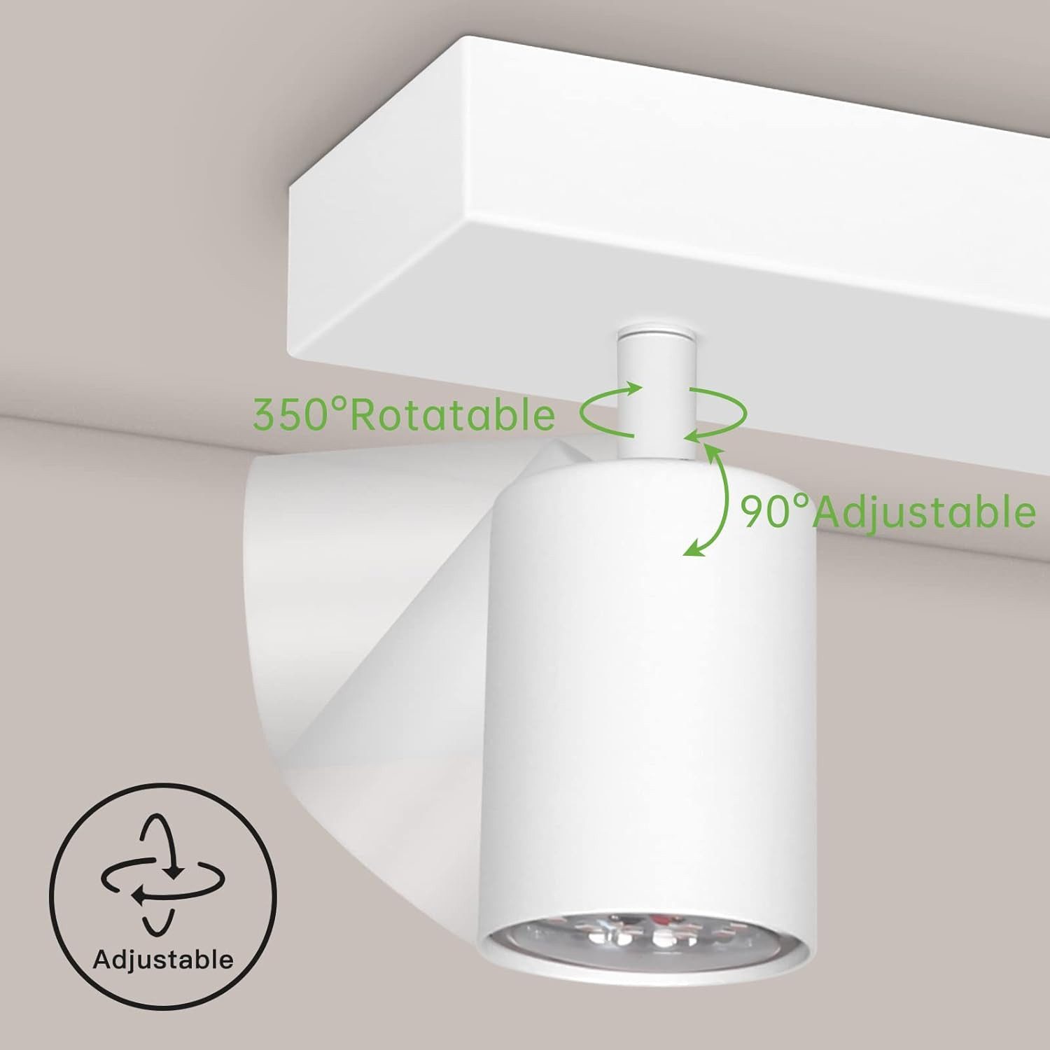 Diyarts LED Deckenstrahler, LED wechselbar, Warmweiß, günstig online kaufen