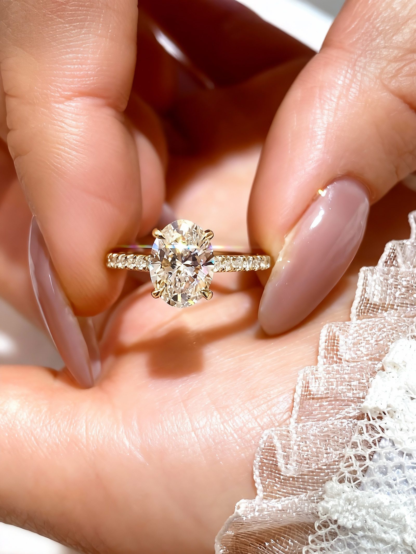 Jumpeak Diamantring Ring Damen 5ct 14K Gold E VVS2 2EX Elliptisch Ring in K günstig online kaufen