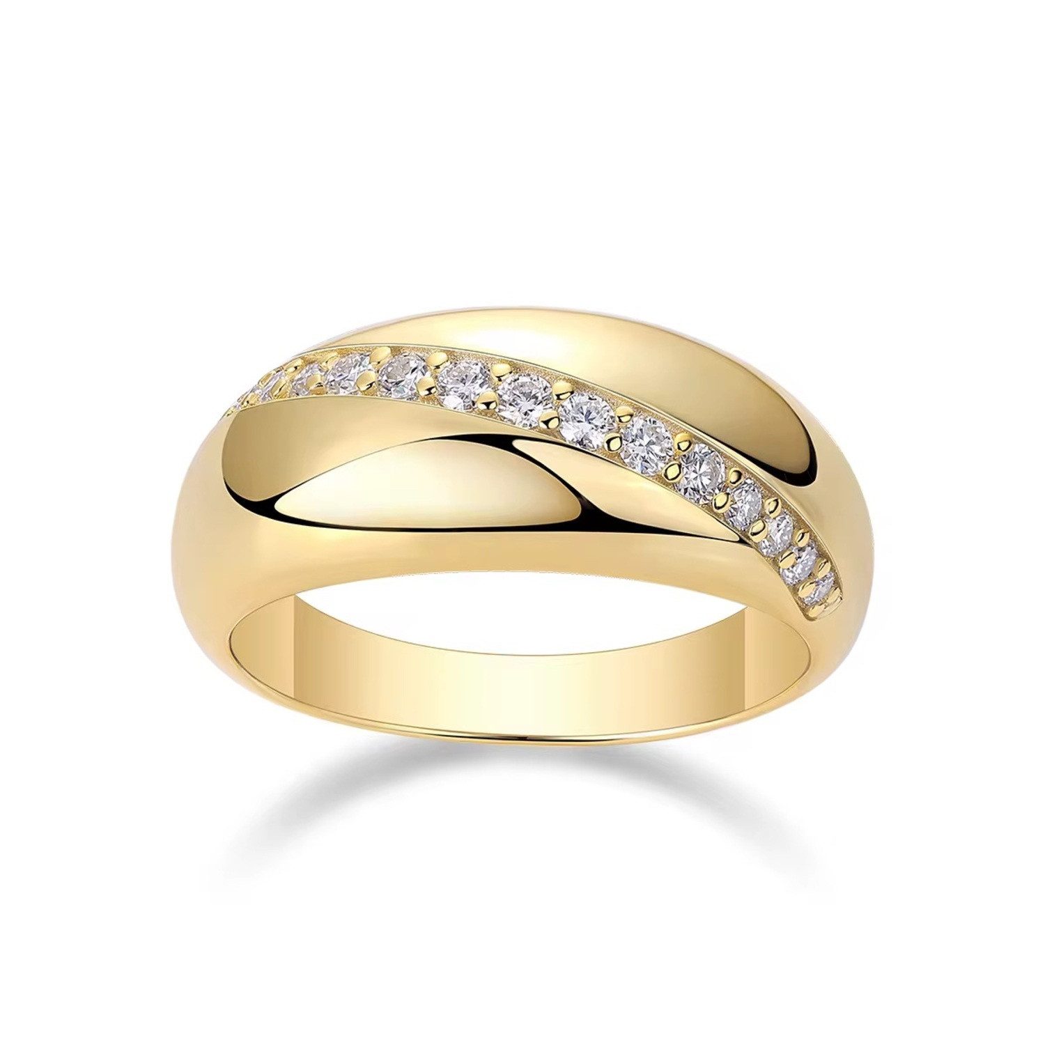 ROUGEMONT Silberring Extravaganter Moissanit Damen Ring mit Echtheitszertifikat, Intensiver Glanz und Brillanz, ähnlich einem Diamanten