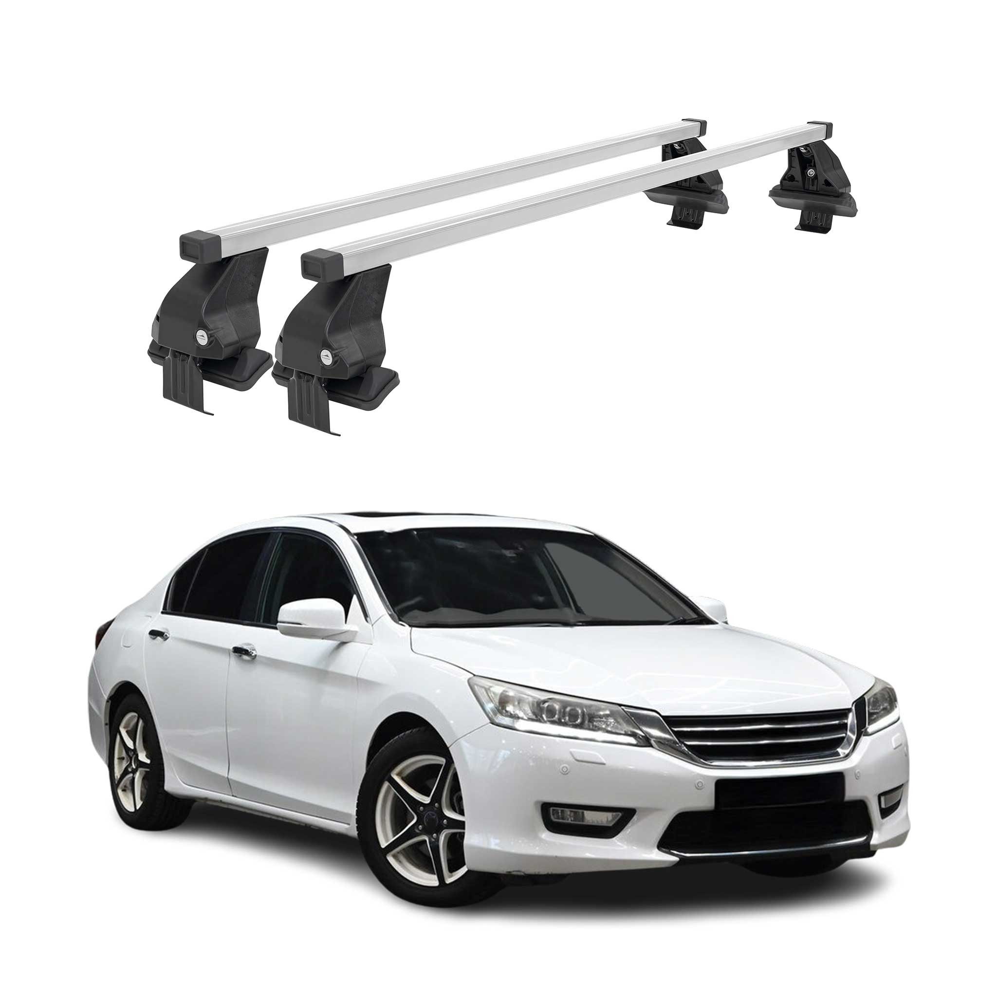 OMAC Dachträger Menabo Stahl Gepäckträger für Honda Accord IX SD 2013-2017 Grau (2-St), Wasserbeständig,Abnehmbar,Multifunktional,Leichtgewichtig
