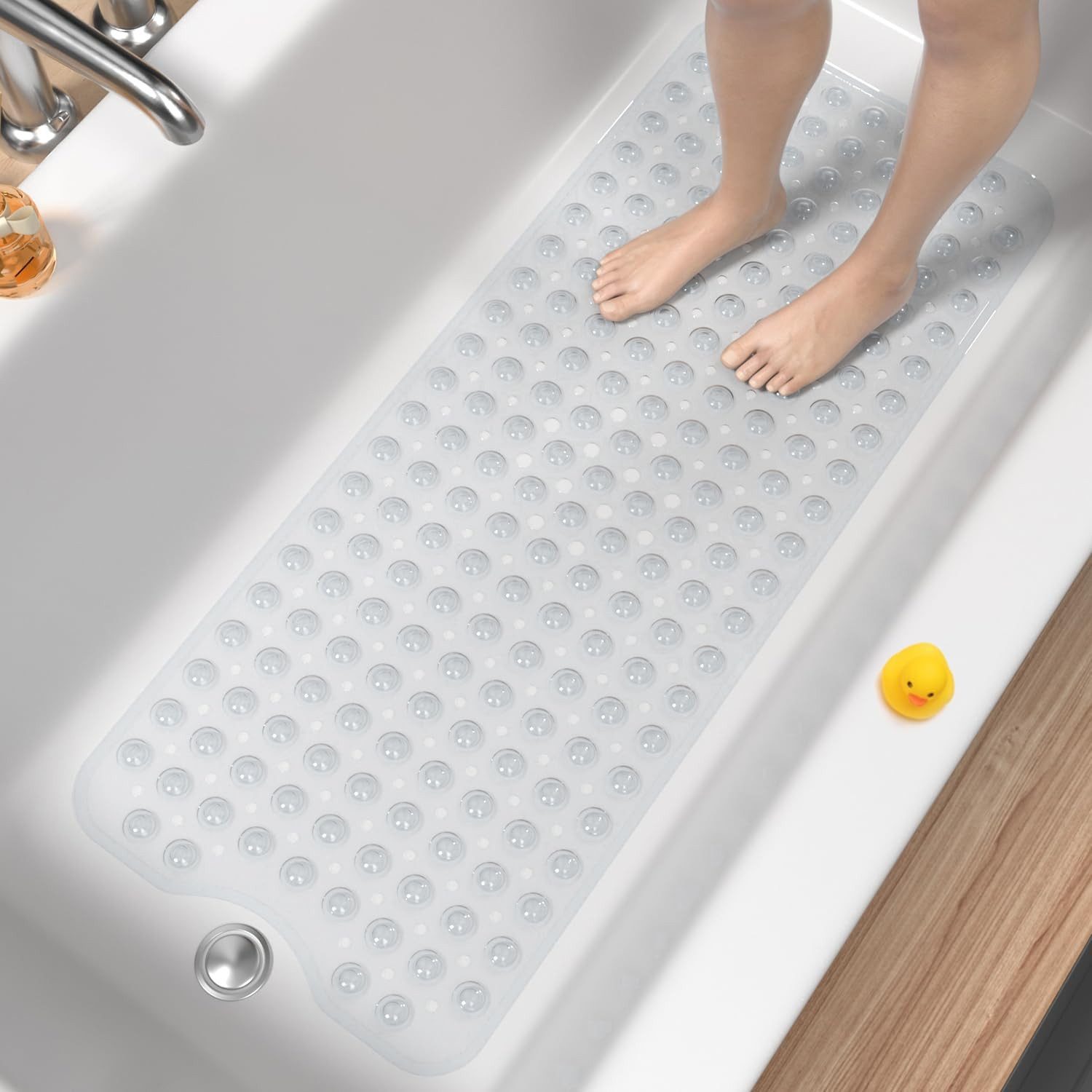 Futicare Wanneneinlage Badewannenmatte rutschfest B: 40 cm, L: 100 cm, Fußmassagematte, Rutschfest mit 200 Saugnäpfen, Waschmaschinenfest, Dusch- & Badematte