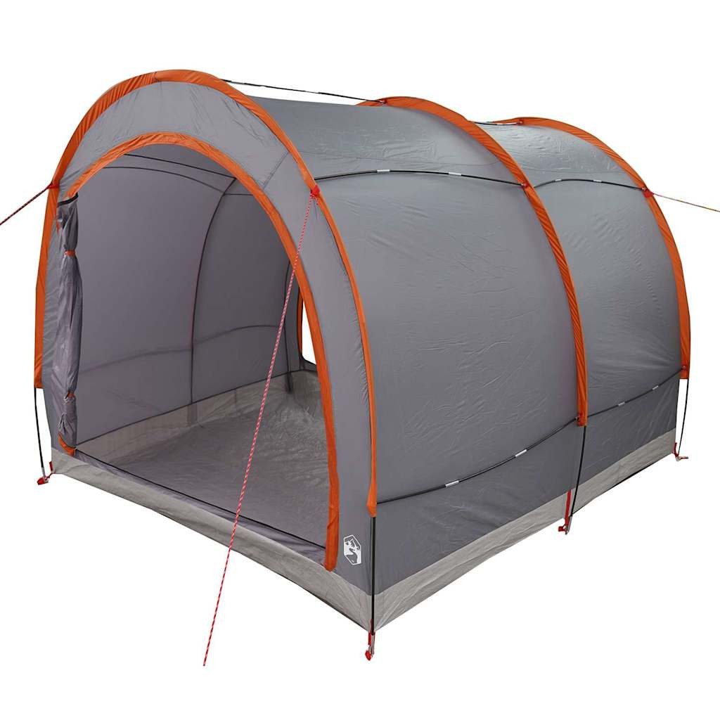 vidaXL Auto-Faltgarage Fahrradgarage mit Dach Grau und Orange 256 x 222 x 182 cm Taft, (1 tlg)