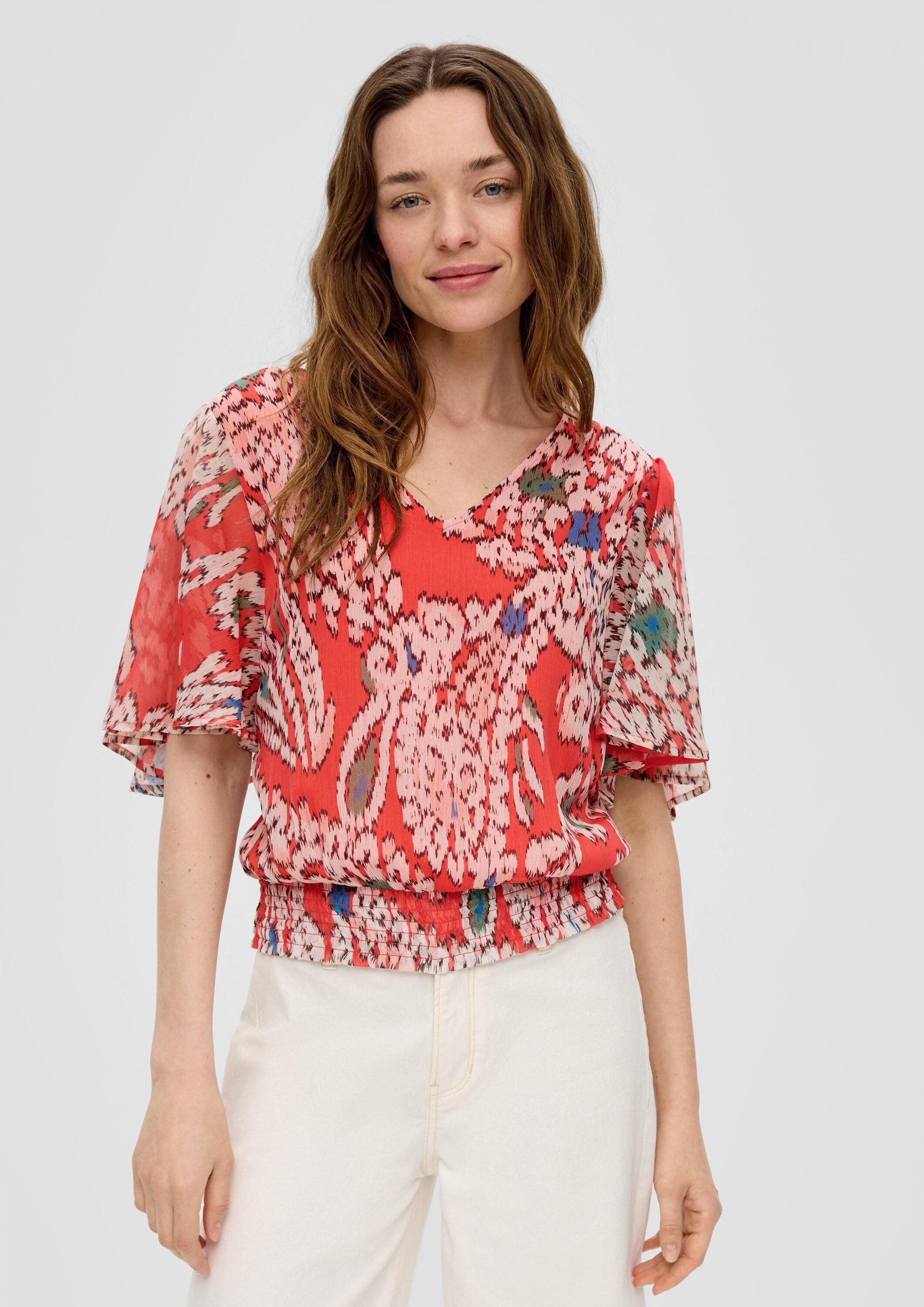 s.Oliver Kurzarmbluse Bluse Blusenshirt aus Chiffon
