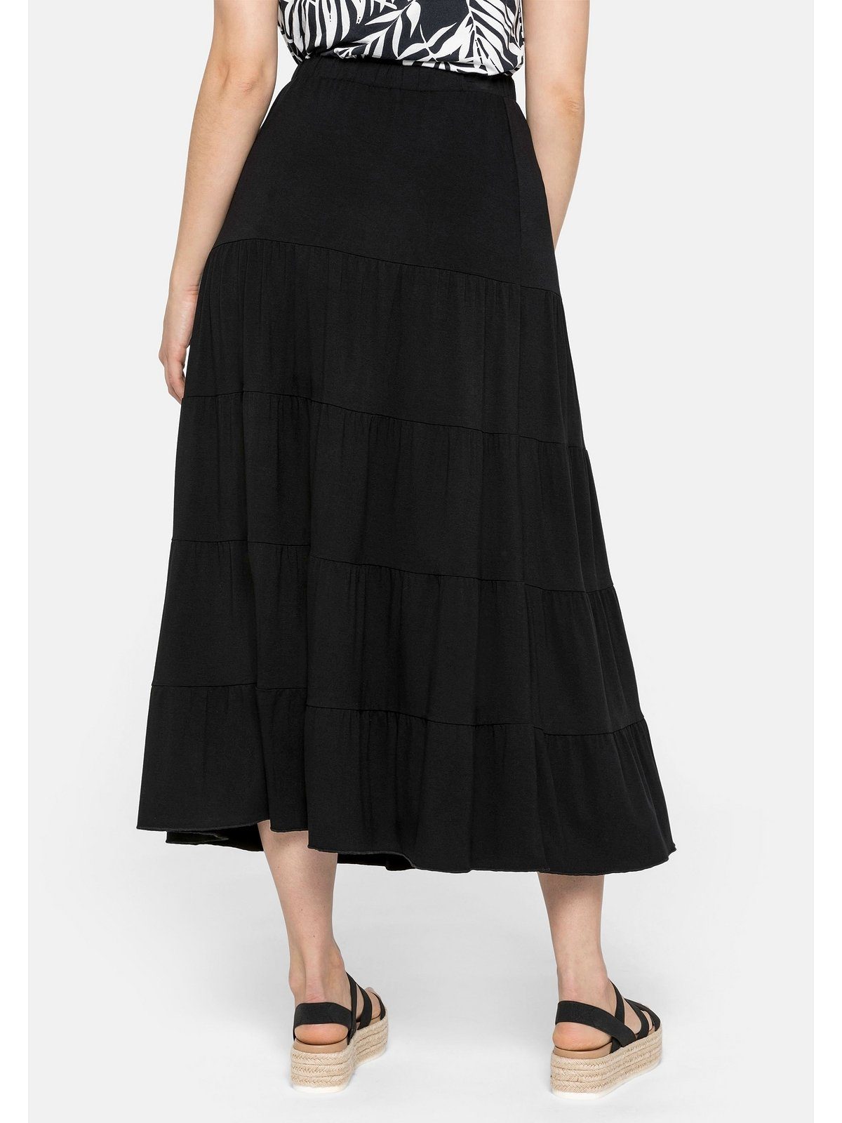 Sheego Volantrock Große Größen in Maxilänge mit stufigen Volants