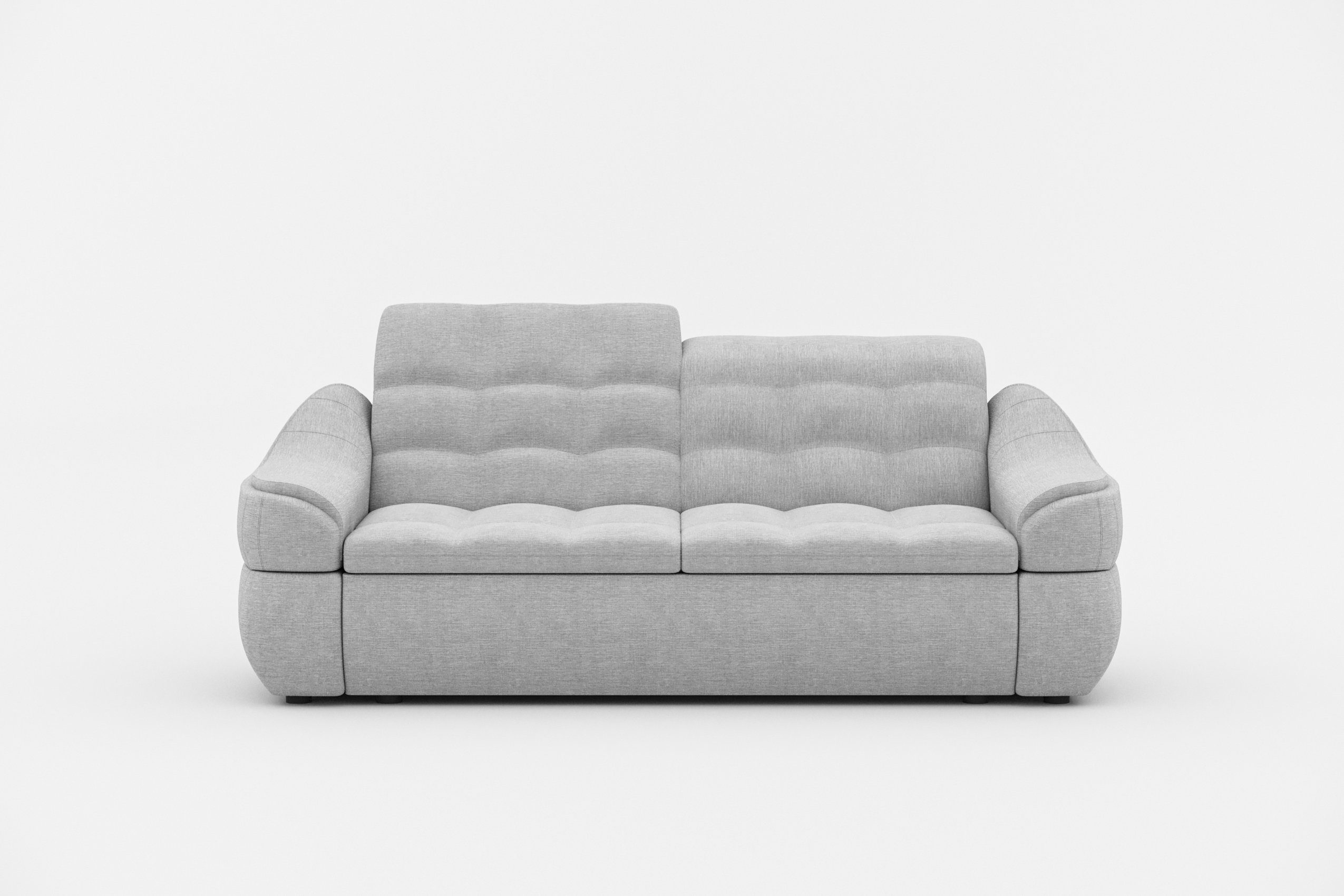 Raum Sofa, 3-Sitzer Sitzkomfort und mit Rückenlehne, frei Armlehnen im Alisa, Stylefy stellbar, 2-Sitzer, mit Steppung,