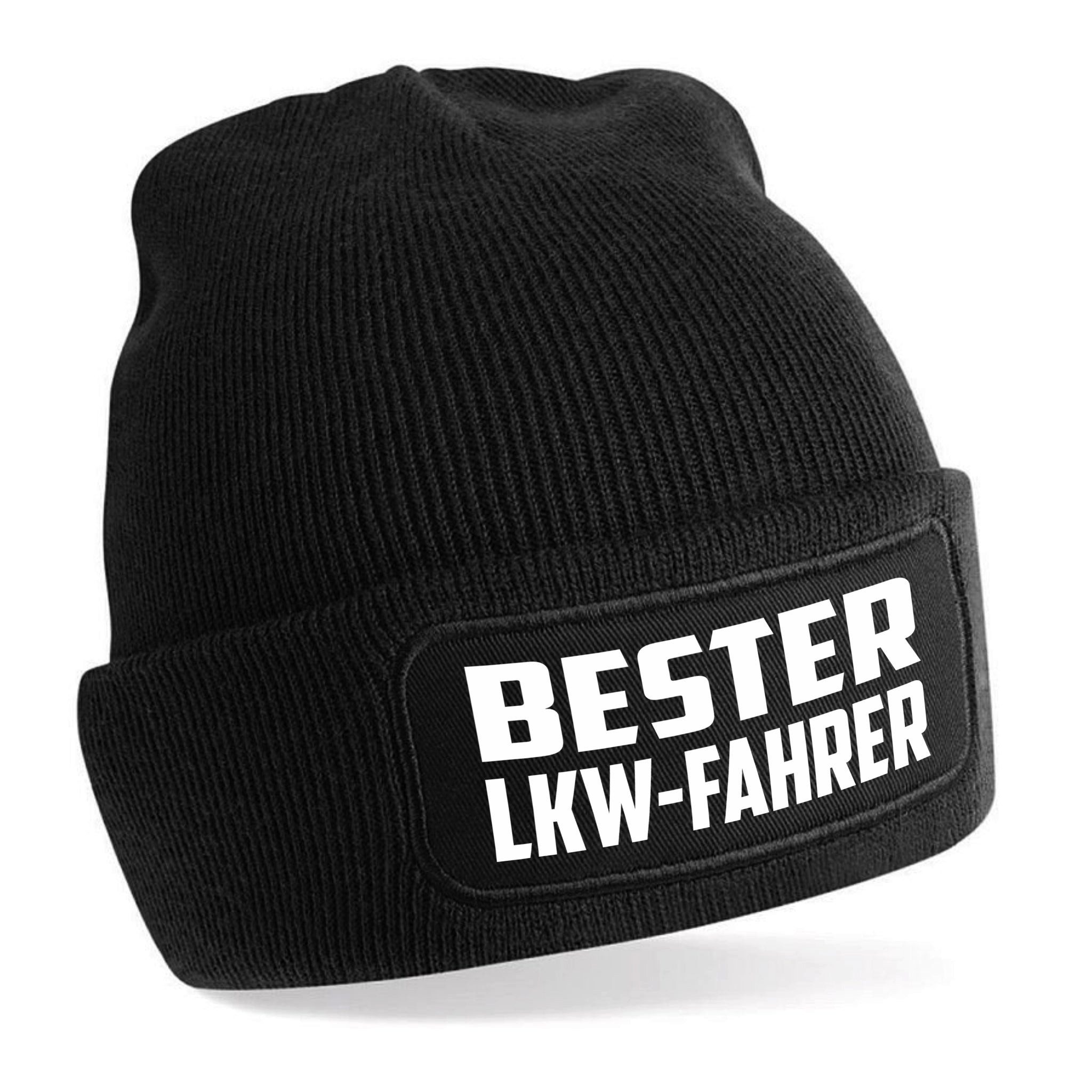 Herzbotschaft Beanie Strickmütze mit Spruch BESTER LKW - FAHRER (Mütze mit Aufdruck, Skimütze) Unisex SoftTouch angenehm weiche und warme Wintermütze Einheitsgröße