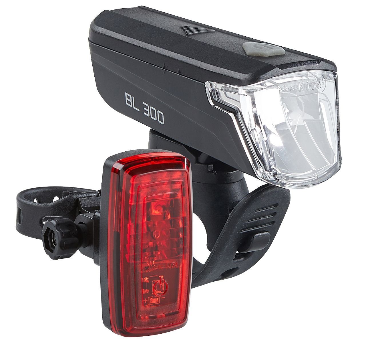 Büchel Fahrradbeleuchtung Fahrrad LED Batterie Lampen Set 30/15 Lux BL300  Frontlicht + Rücklicht