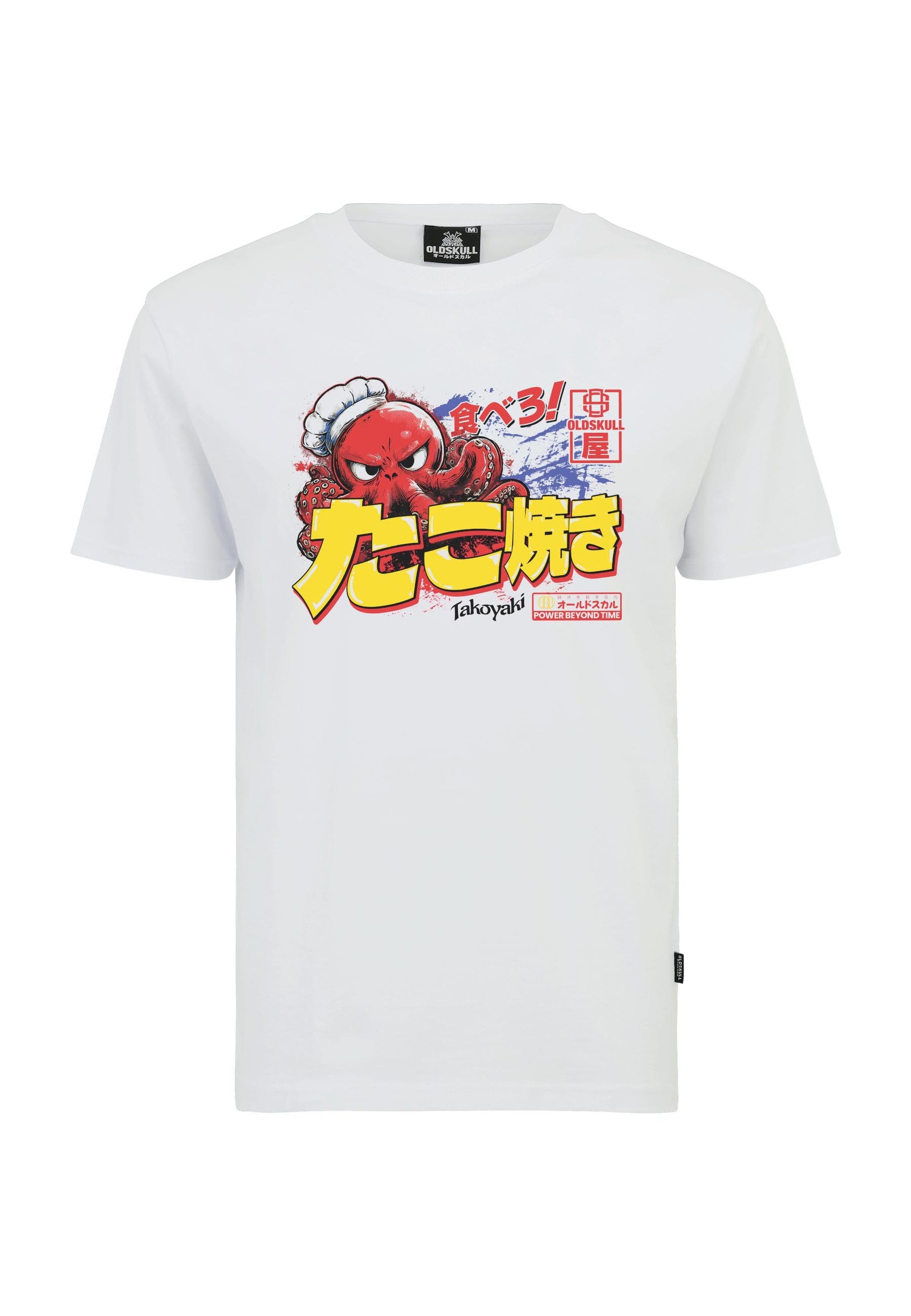 Oldskull T-Shirt Asian Takoyaki Octopus Graphic mit großem Takoyaki-Fotodruck